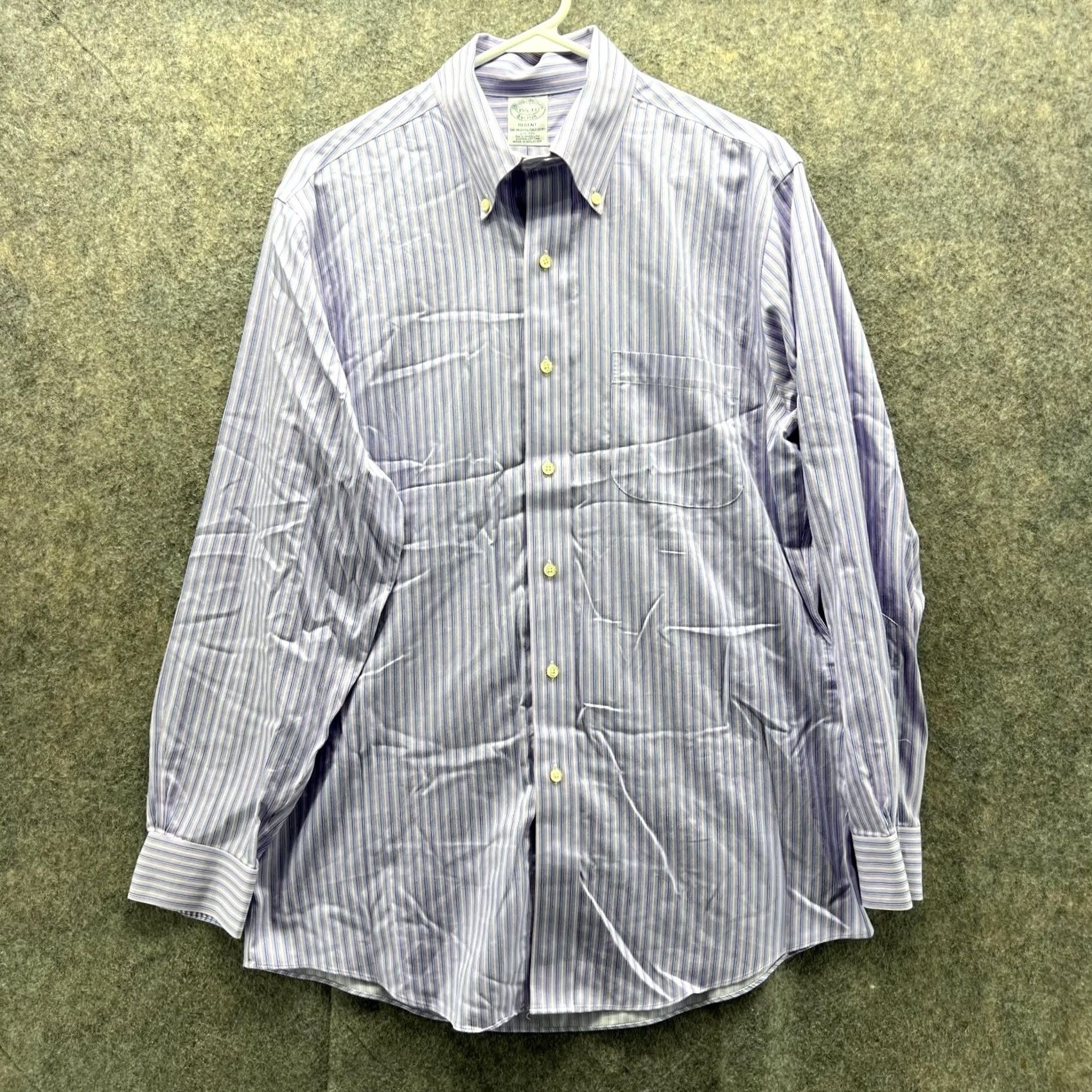 Brooks Brothers Brooks Brothers Shirt Men 15.5 33 Adult Purple Striped Button-Down Regent Button-Up Long Sleeve N/A Size US L / EU 52-54 / 3 - 2 Thumbnail