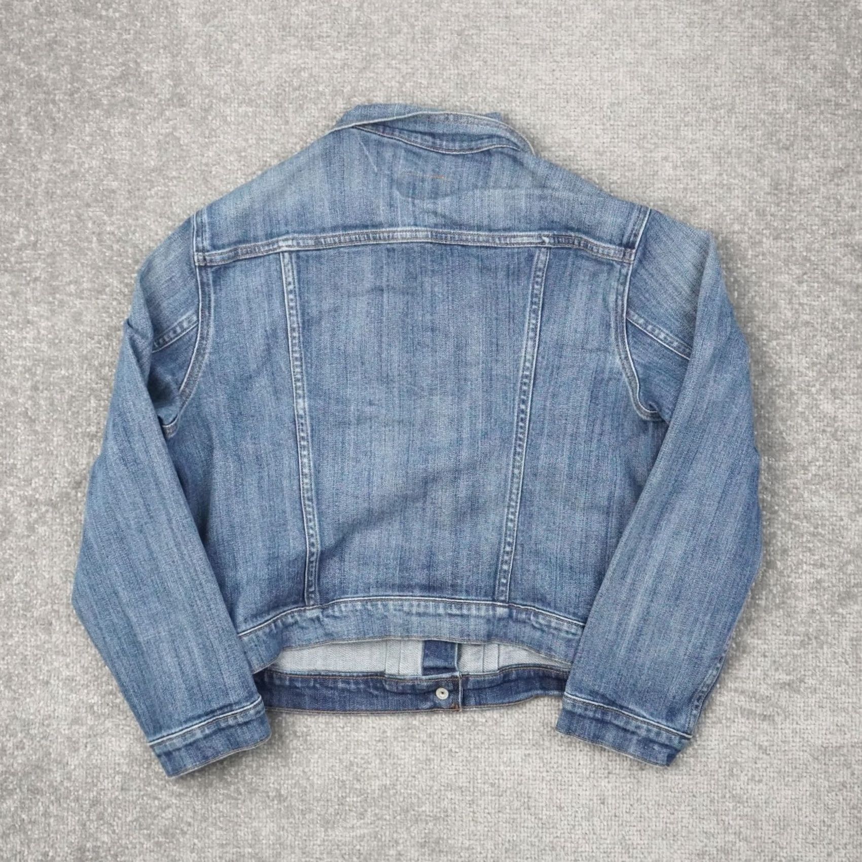 Levi's Levi's Butterfly Womens Large Blue Medium Wash Long Sleeve Denim Snap Jacket Size L / US 10 / IT 46 - 2 Thumbnail