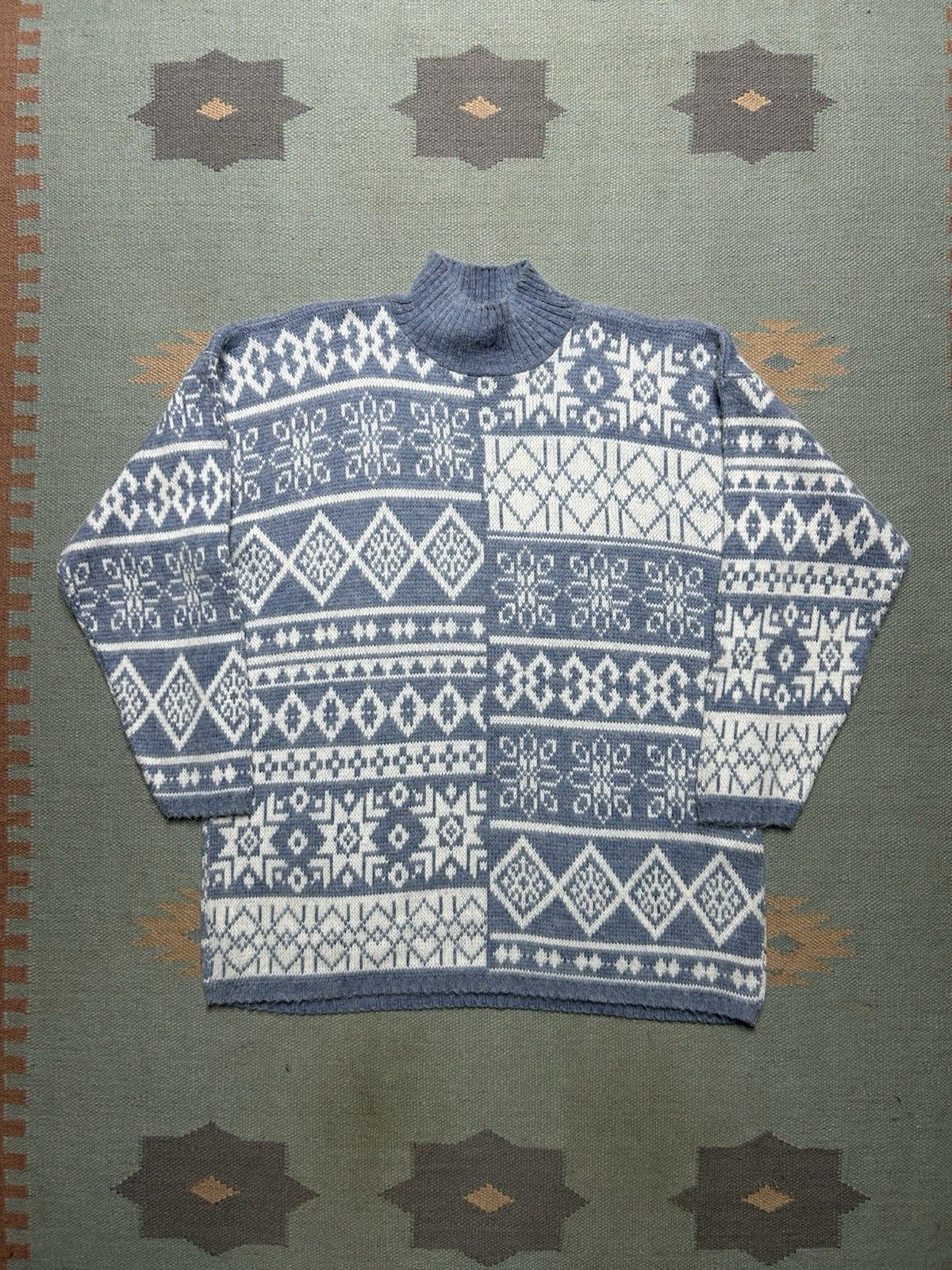 Vintage Vintage acrylic knit sweater Nordic Icelandic snowflake larg Size US L / EU 52-54 / 3 - 1 Thumbnail