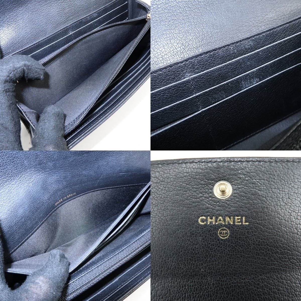 Chanel Chanel CC Logo Caviar Leather Flap Wallet Black Size ONE SIZE - 6 Thumbnail