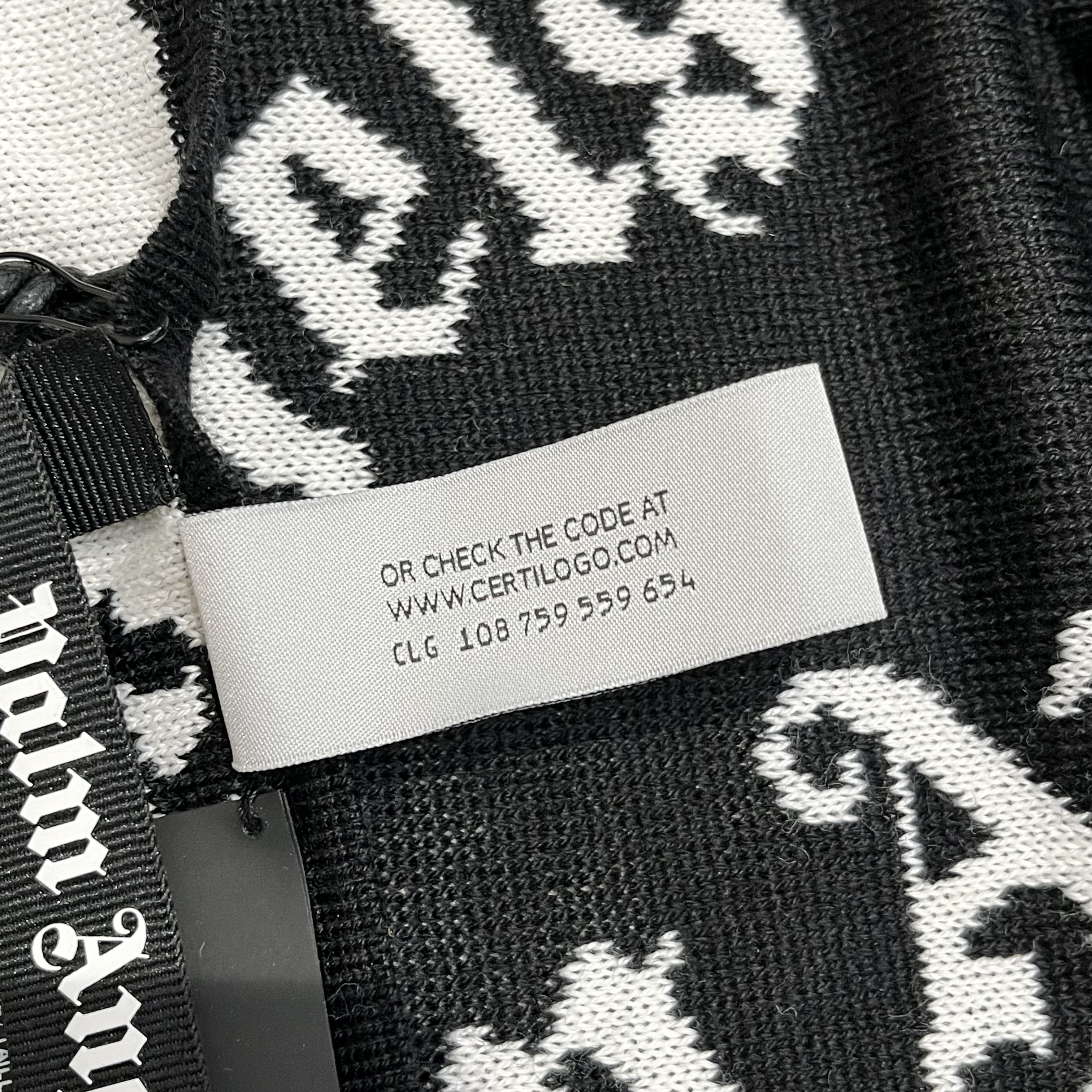 Palm Angels Palm Angels Scarf Black/White Size ONE SIZE - 9 Thumbnail