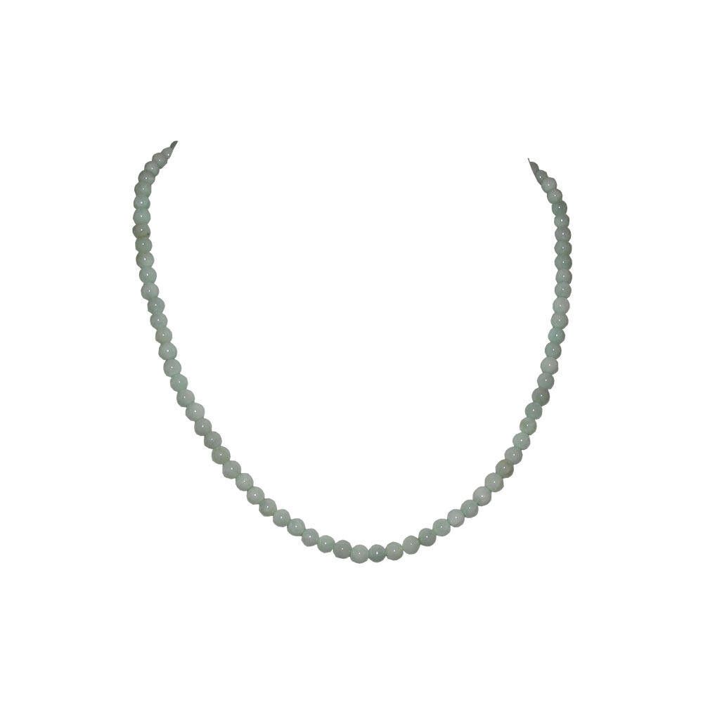 Handmade Chinese Light Green Jadeite Jade Bead Necklace Size ONE SIZE - 1 Thumbnail