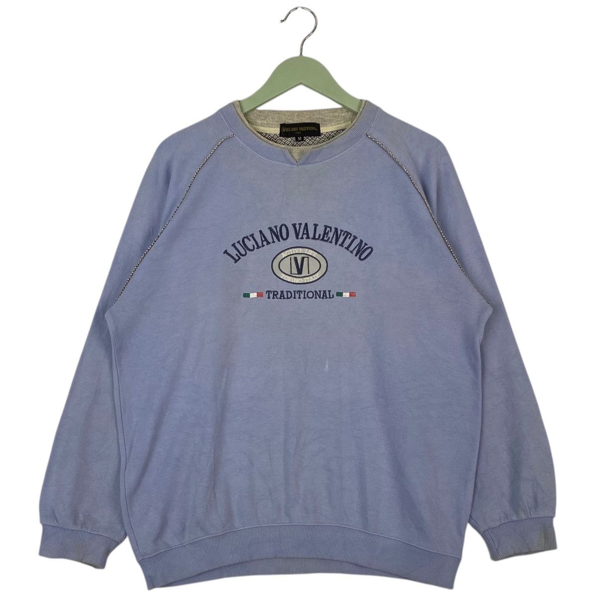 Ralph Lauren Vintage Luciano Valentino Crewneck Blue Pullover Size M Size US M / EU 48-50 / 2 - 2 Thumbnail