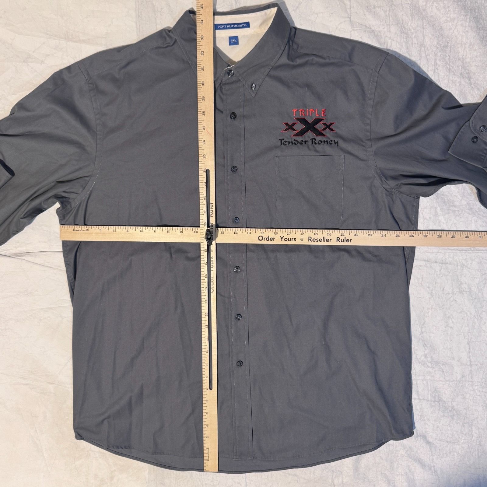 Port Authority Triple X Corvette Club Gray Stitched Logo Shirt - 2XL Long S Size US XXL / EU 58 / 5 - 5 Thumbnail