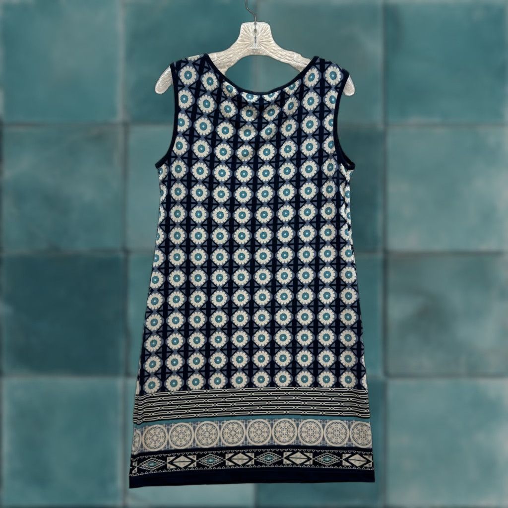 VINTAGE Max Studio Shift Dress Midi Geometric Floral Blue M Medium Women's  Day Dress / Womens - crrs.pl