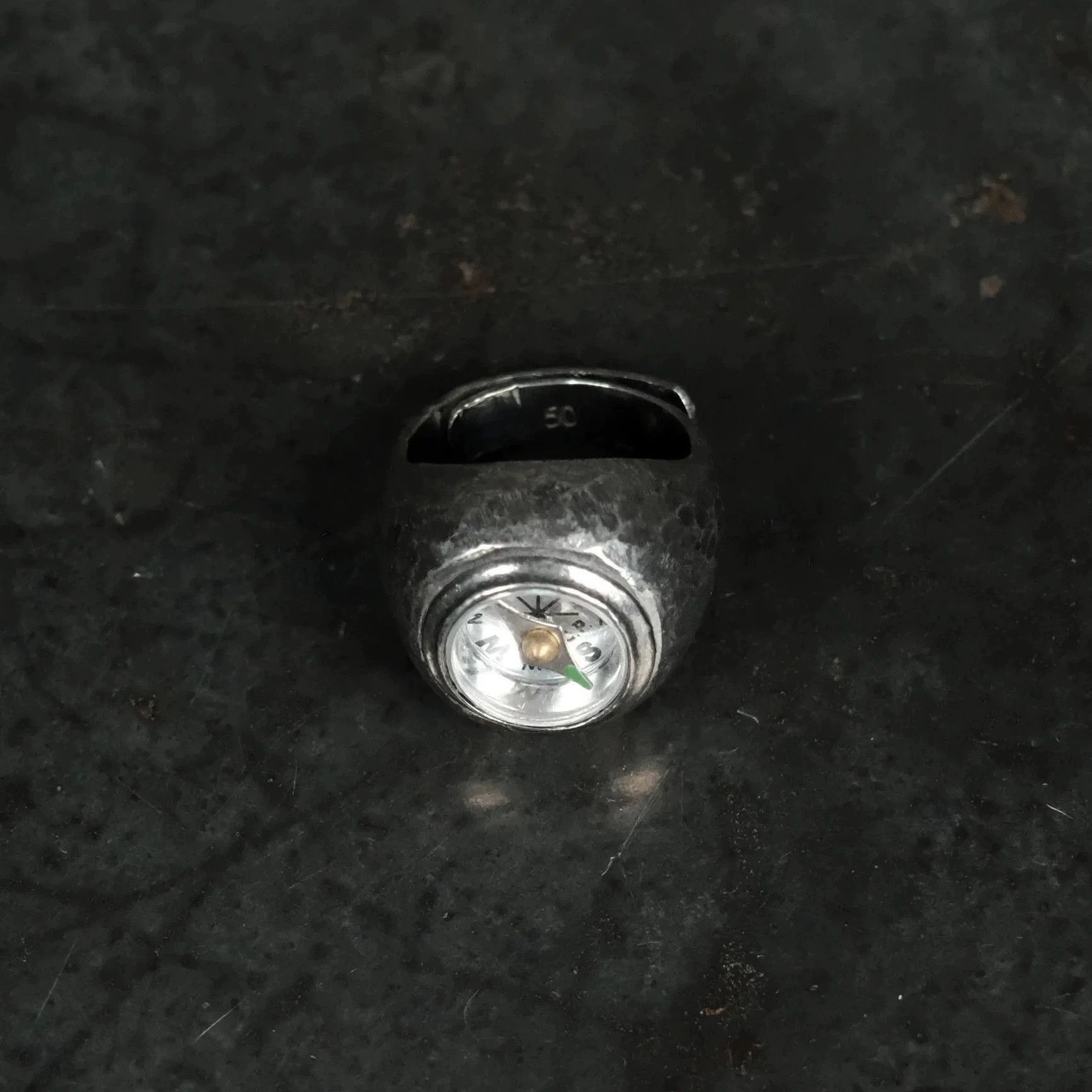 Carol Christian Poell Carol Christian Poell Distressed Silver Compass Ring Size ONE SIZE - 2 Thumbnail