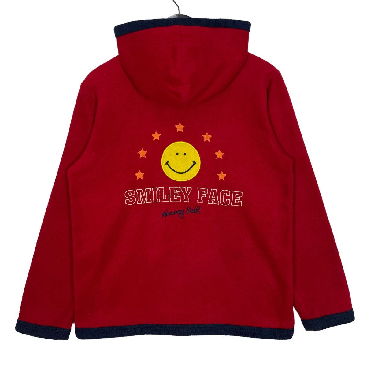 image of Vintage Smiley Face By Harvey Ball Usa Sweatshirt Hoodie Maroon, Men's (Size Small)