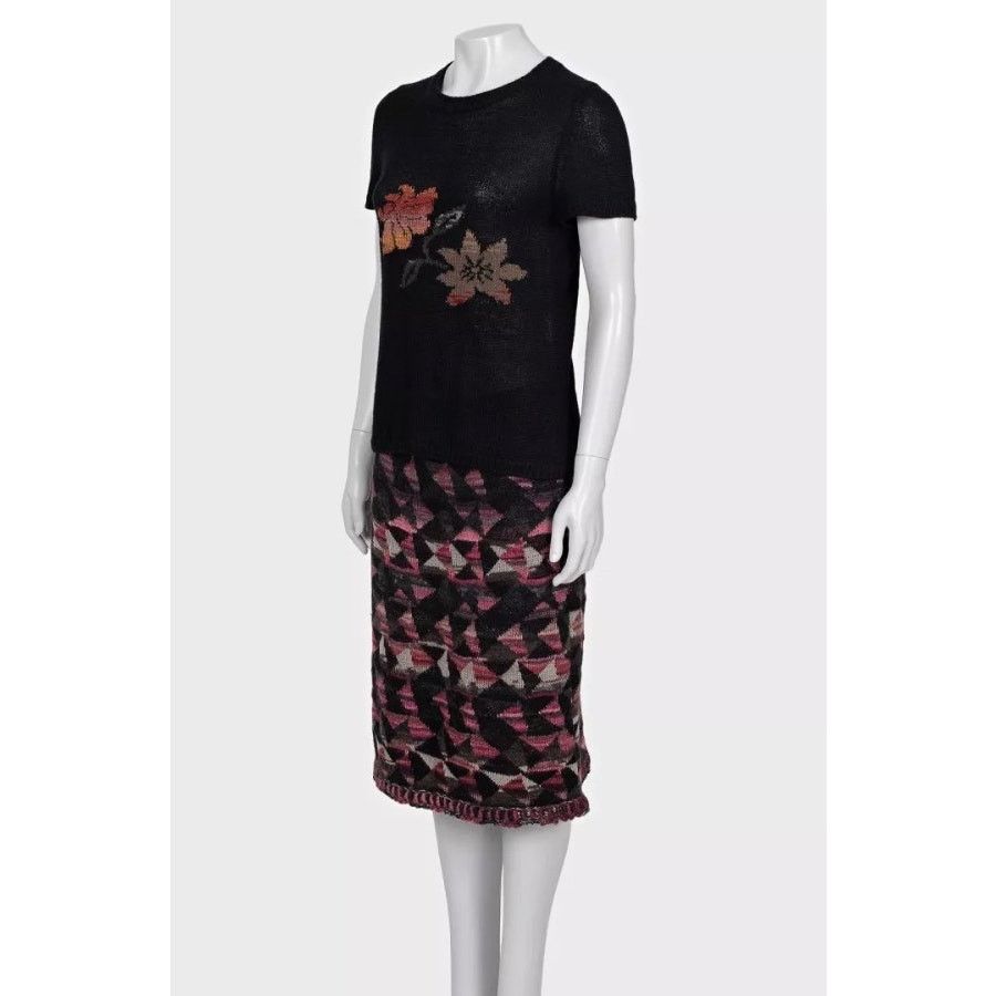 Chanel Chanel Geometric Knit Top & Skirt Set - Size38/ M Size M / US 6-8 / IT 42-44 - 2 Thumbnail