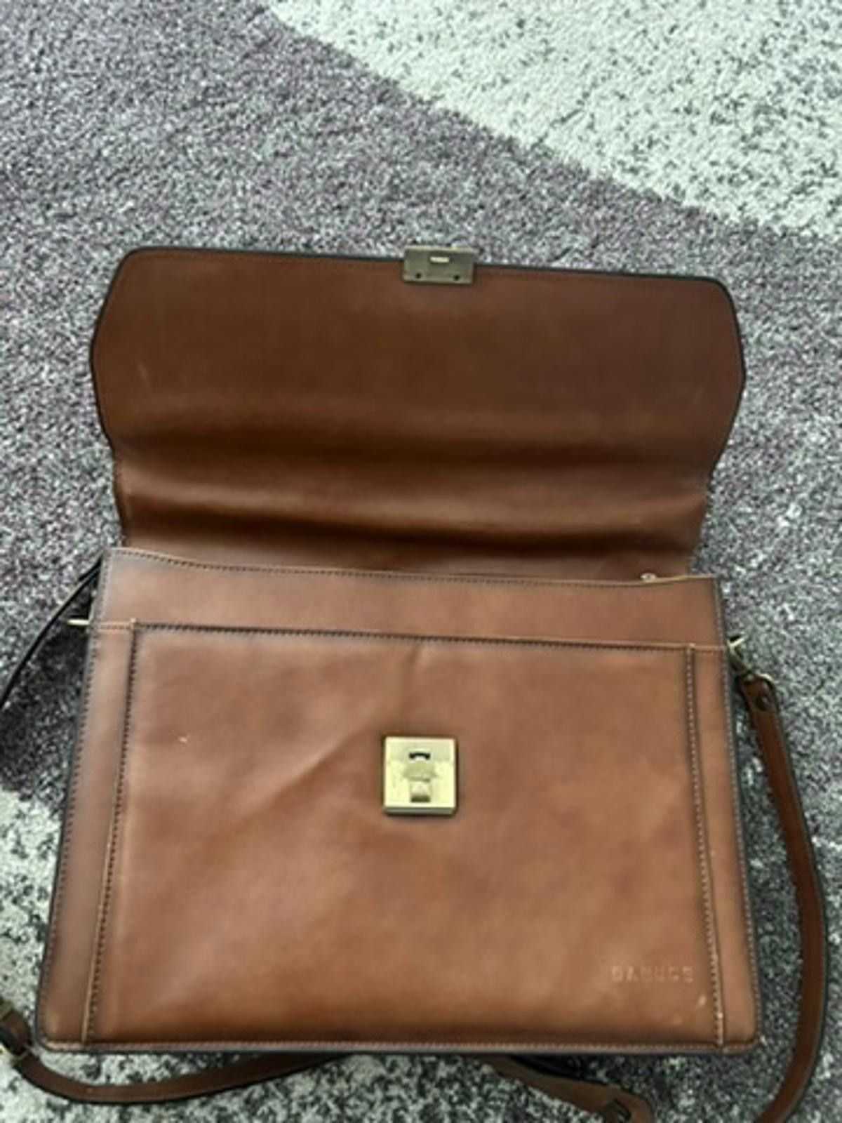 Designer Banuce Leather Briefcase Crossbody Size ONE SIZE - 4 Thumbnail