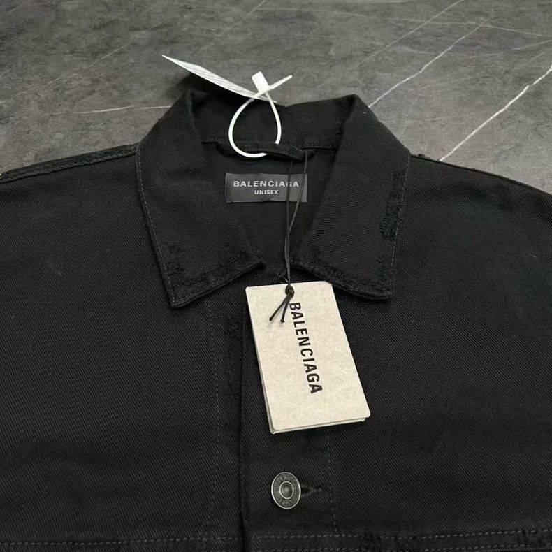 Balenciaga Balenciaga Black Distressed Denim Jacket Size US S / EU 44-46 / 1 - 6 Thumbnail