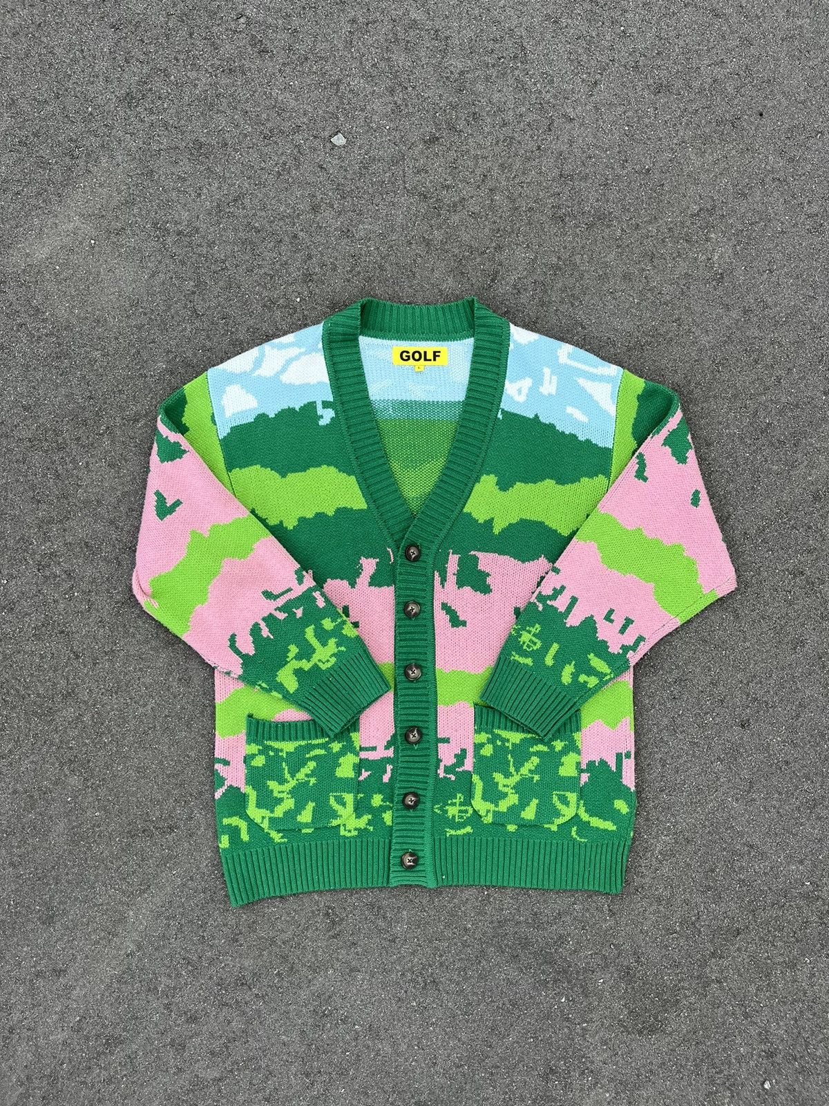Golf Wang × Golf le Fleur Golf Wang Jacquard Landscape Cardigan | Grailed