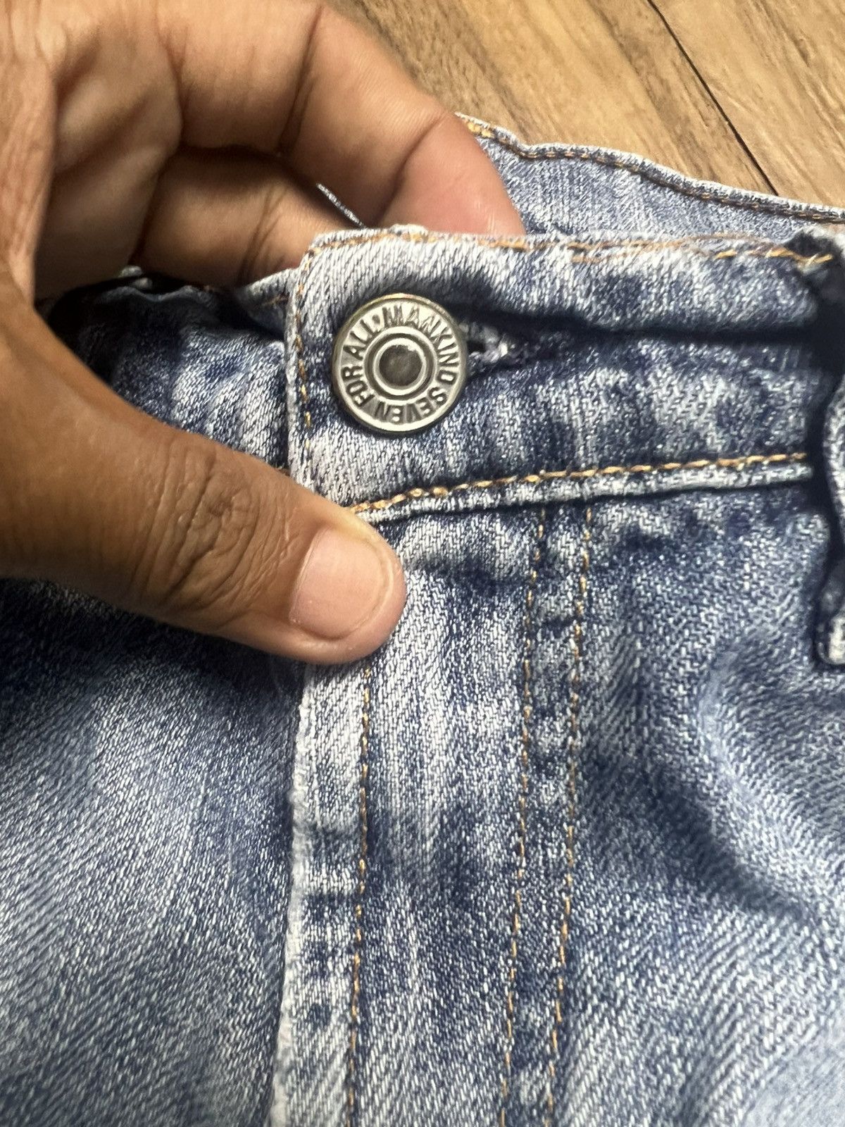 14th Addiction 7 For All Mankind Bootcut Jeans Distressed Denim (42) Size 27" / US 4 / IT 40 - 9 Thumbnail
