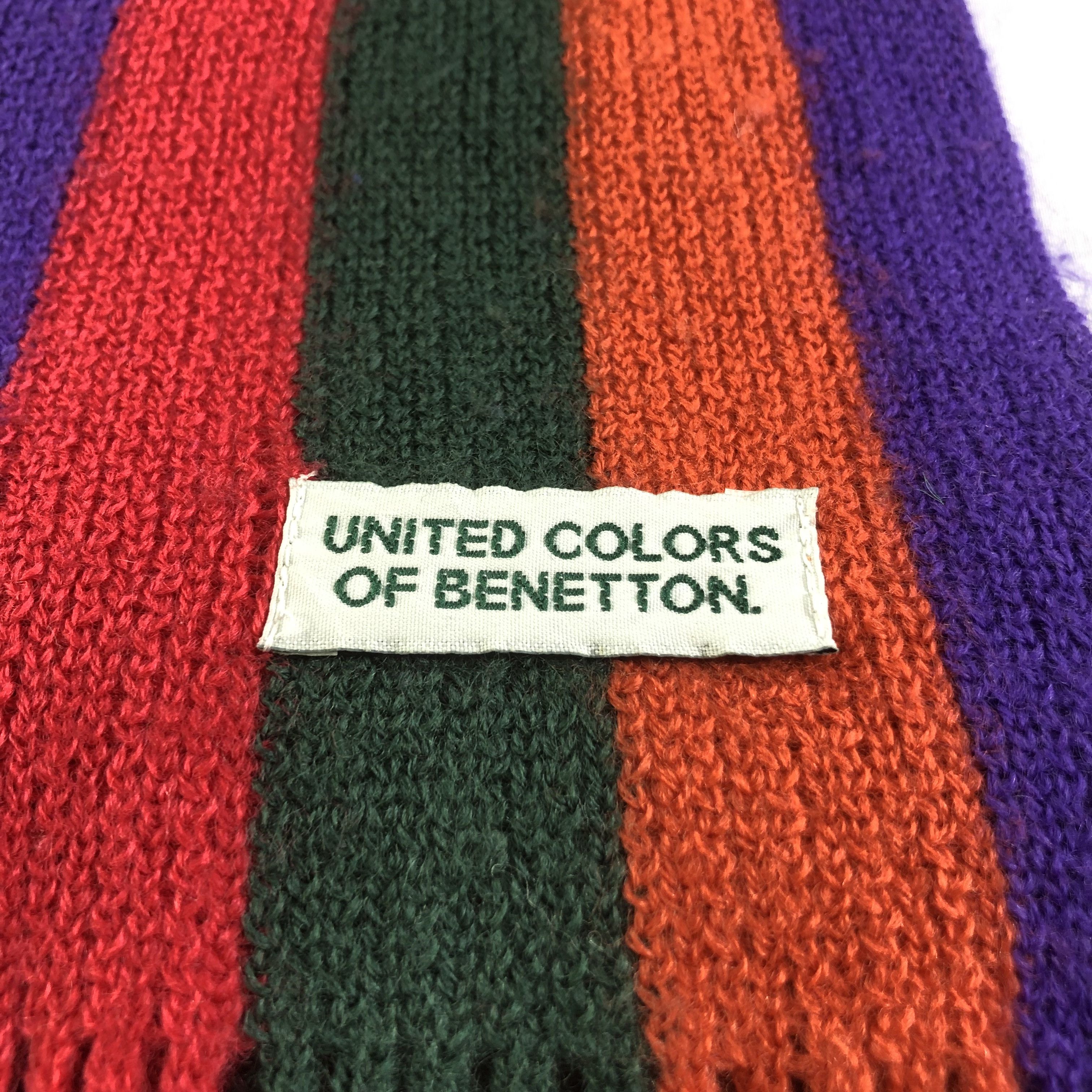 United Colors Of Benetton United Colors of Benetton Stripes Wool Scarf Muffler V1669 Size ONE SIZE - 4 Thumbnail