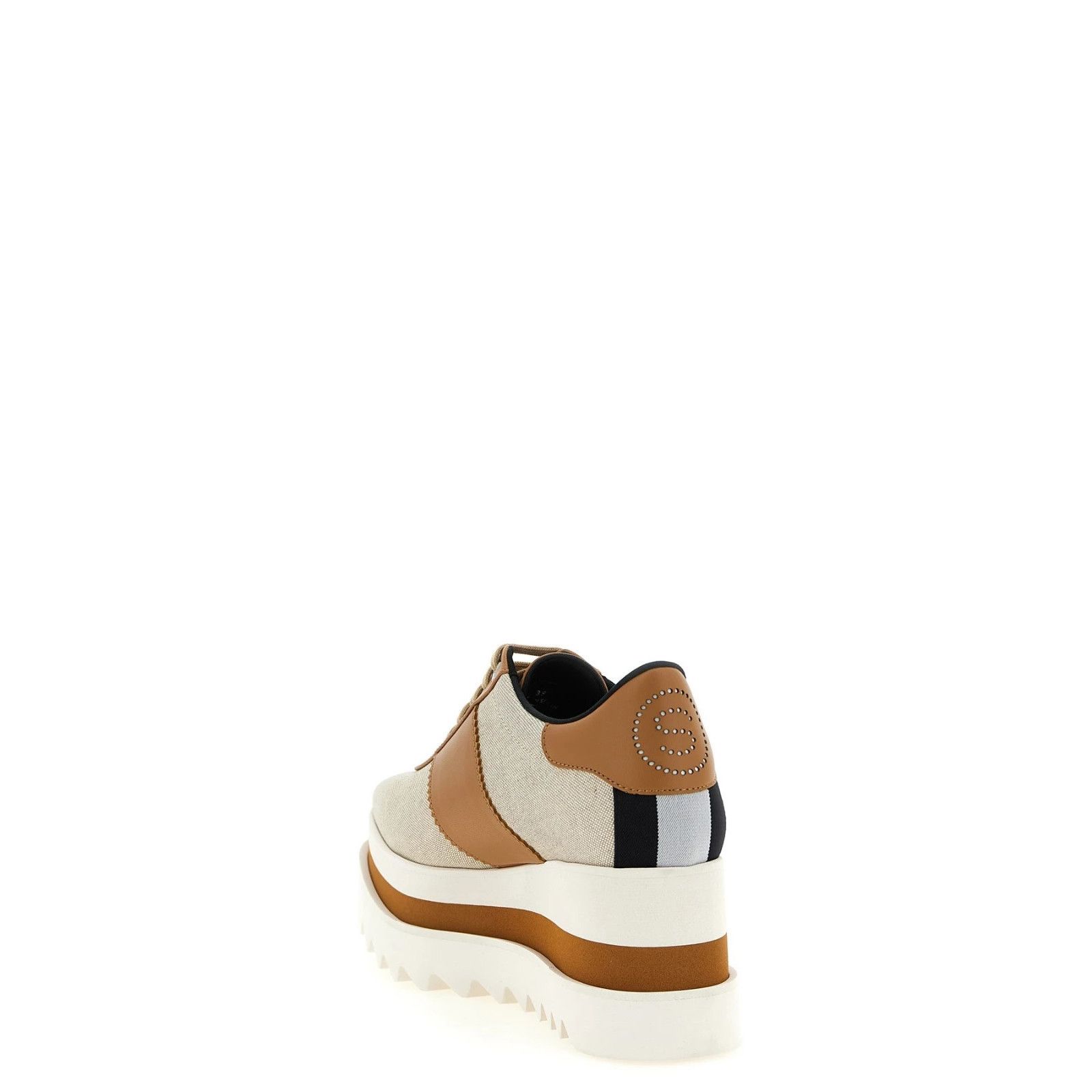 Stella McCartney STELLA MCCARTNEY Sneakelyse Platform Beige Viscose Sneakers Size US 5.5 / IT 35.5 - 3 Thumbnail