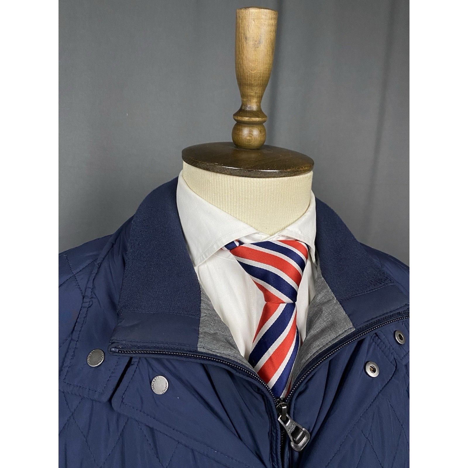 Hackett Hackett London Men's Blue Quilted Lined Insulated Waterproof Size US XL / EU 56 / 4 - 5 Thumbnail