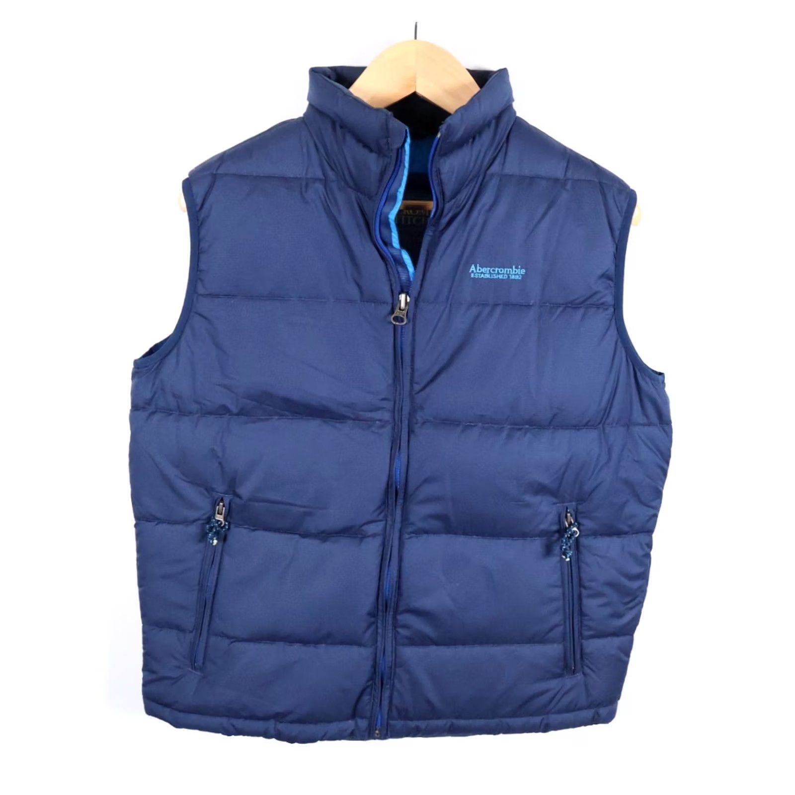 Abercrombie & Fitch Abercrombie & Fitch Vest Down Feather Puffer Zip Up Front Full Zip Insulated Blue M Medium Mens Vest 90s Outdoor Casual Front Pockets Size US M / EU 48-50 / 2 - 2 Thumbnail