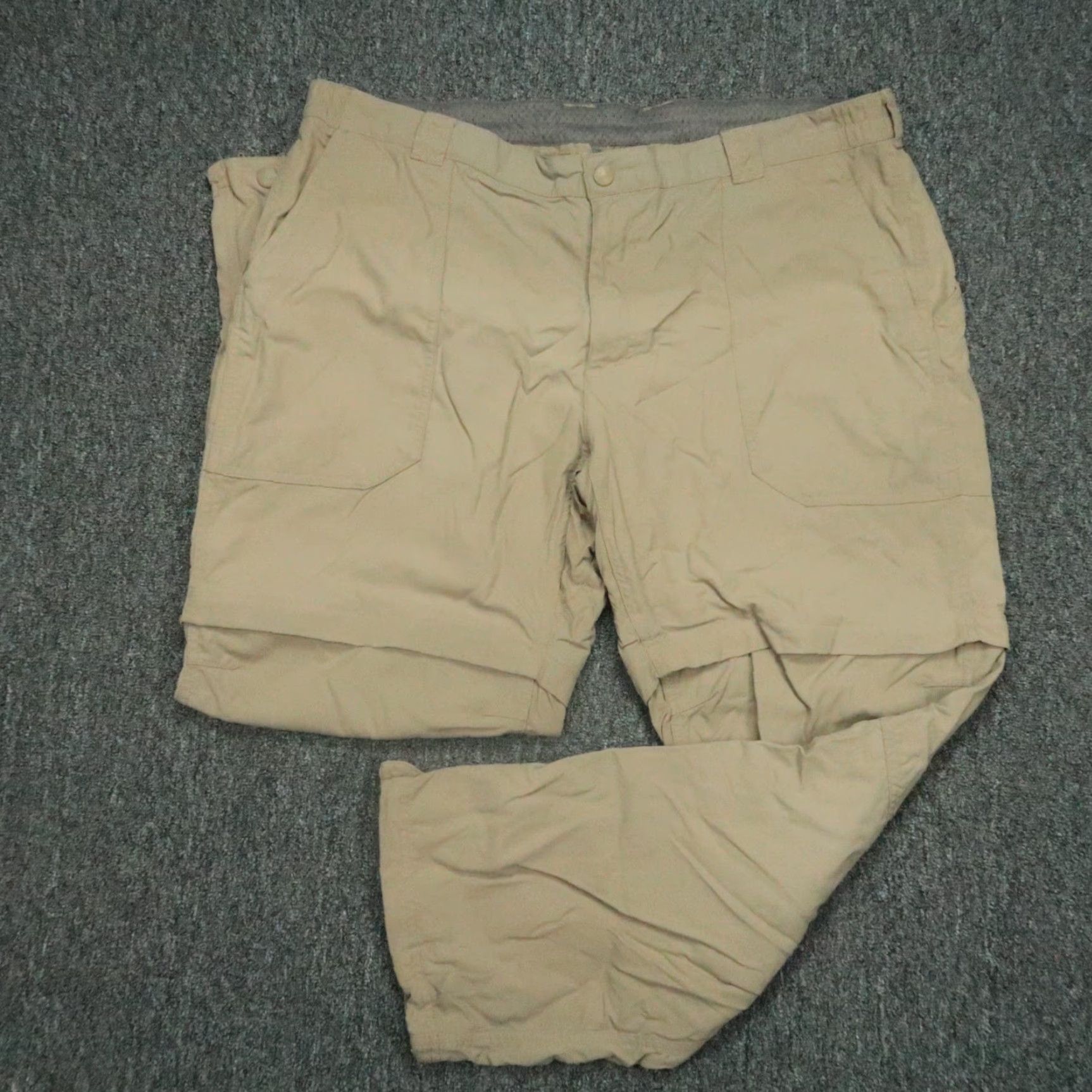 Vintage LL Bean Pants Men XL Short Khaki Convertible Switchback Hiking 40x30 Brown Nylon 40 Waist Regular Straight Chino Pockets Vintage No Size US 36 / EU 52 - 2 Thumbnail