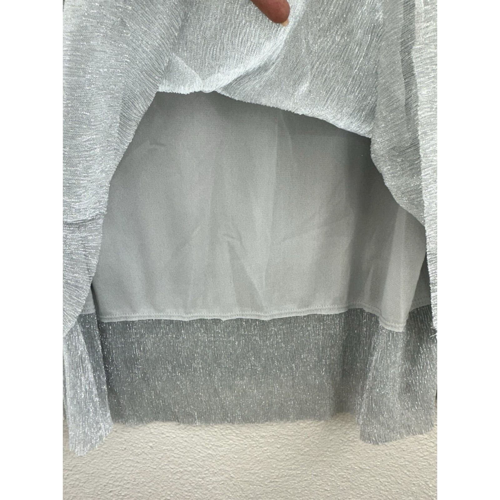 Vintage Chicos Shirt Womens Size 3 Gray Metallic Ultimate Layer Long Sleeve Seagull NWTS Size XS / US 0-2 / IT 36-38 - 4 Thumbnail