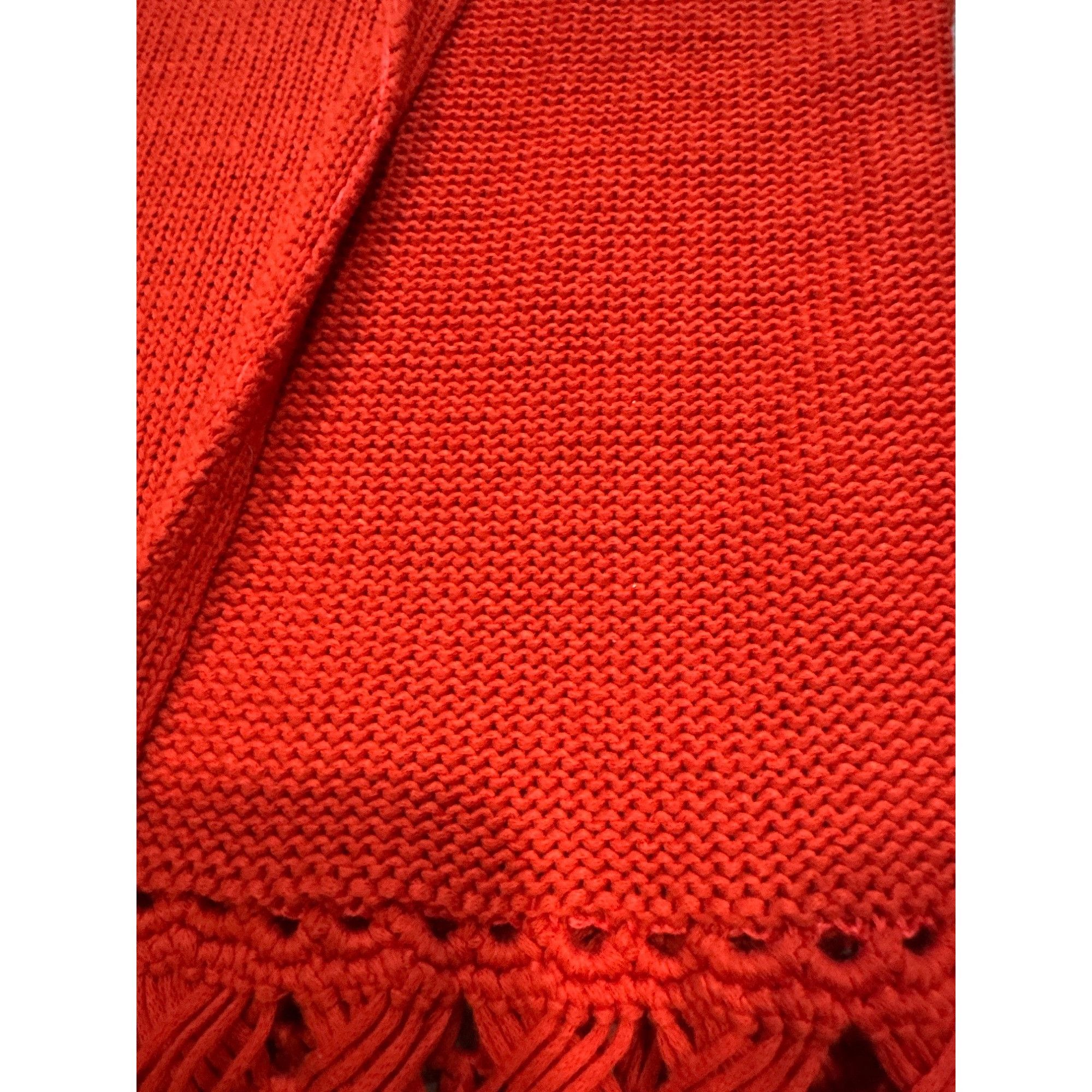 Other 600 West Rust Red Boho Fringe Cardigan Open Knit Sweater Cro Size M / US 6-8 / IT 42-44 - 11 Thumbnail
