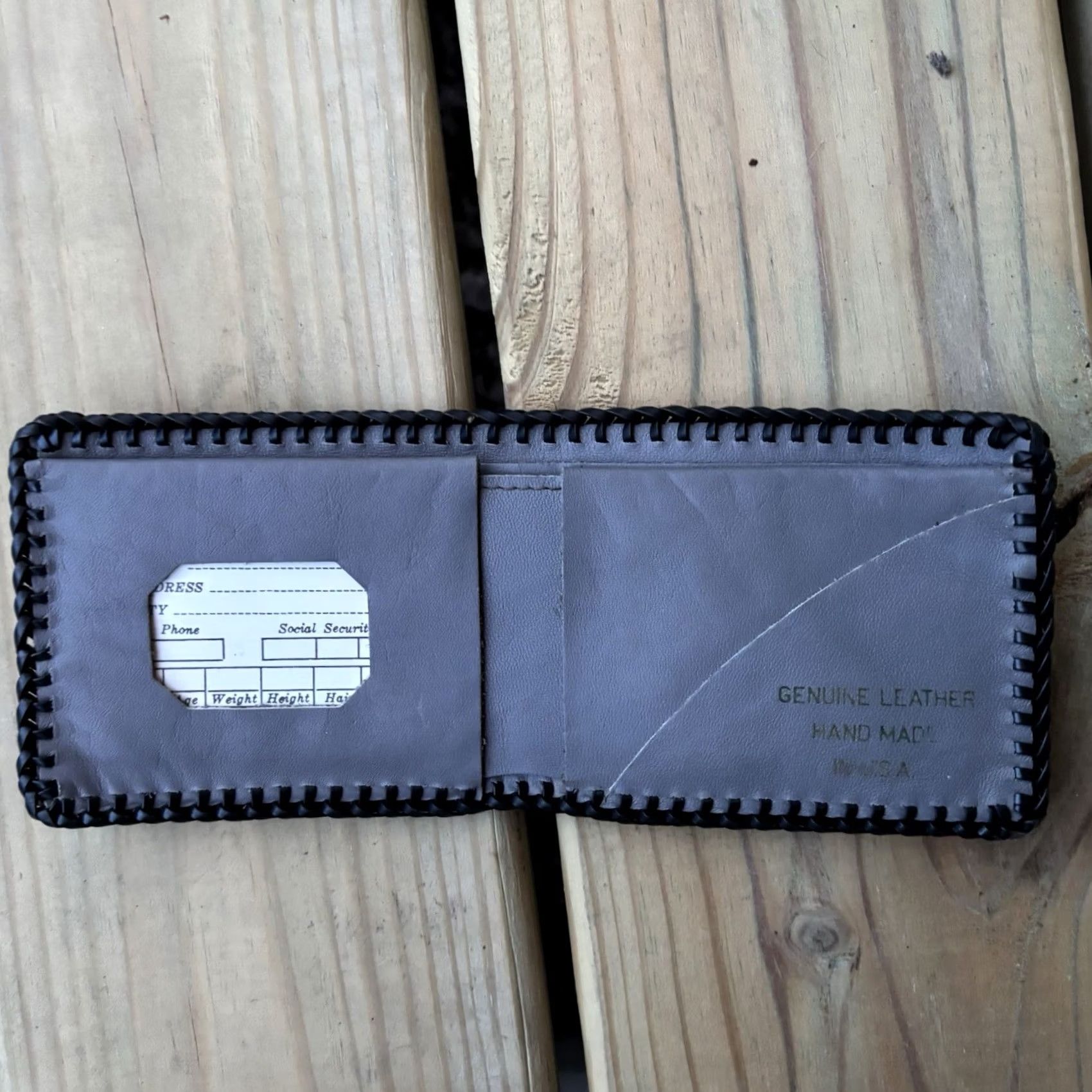 Vintage VINTAGE Leather Wallet Bi Fold Whipstitch Hand Tooled JESUS Church Religious Wallet Male Brown Leather Bi Fold Mens Size ONE SIZE - 2 Thumbnail