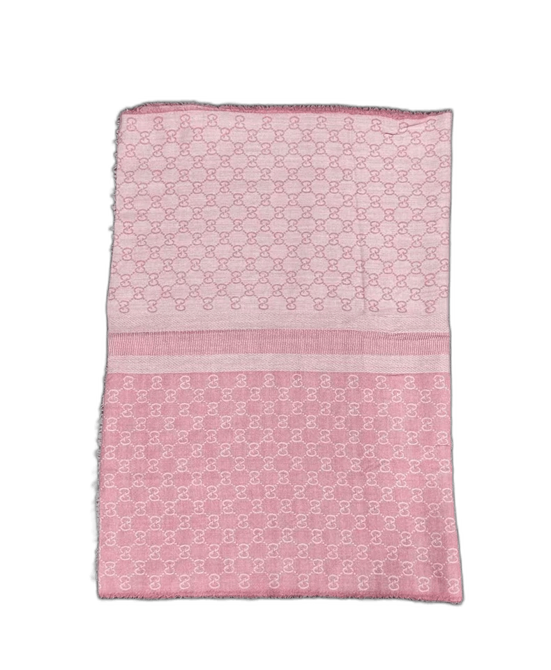Gucci GUCCI Pink Wool Scarf with Logo Print Size ONE SIZE - 1 Thumbnail