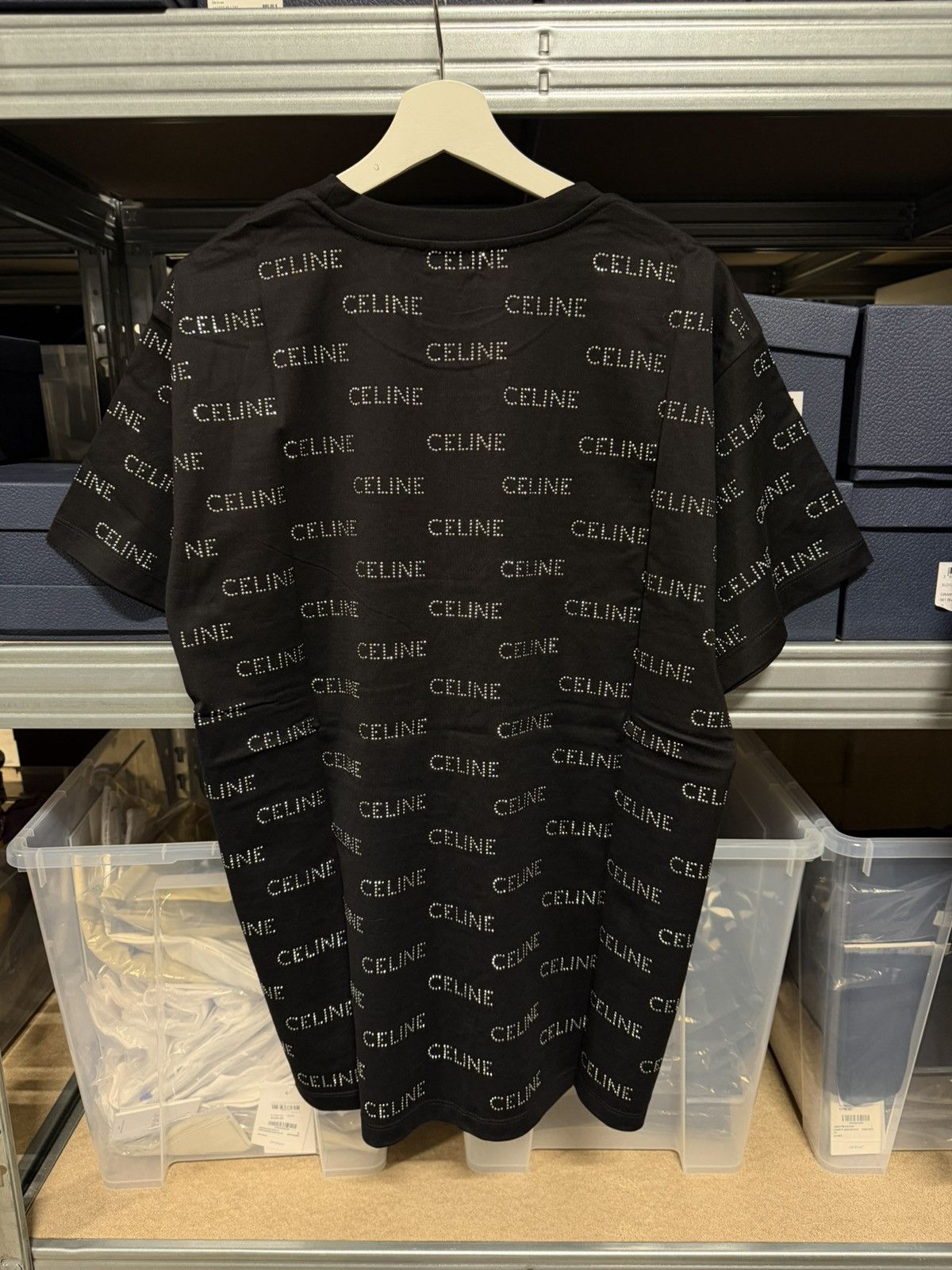 Celine Celine Paris Rhinestone Logo T-Shirt NEW 1300$ Size US S / EU 44-46 / 1 - 5 Thumbnail