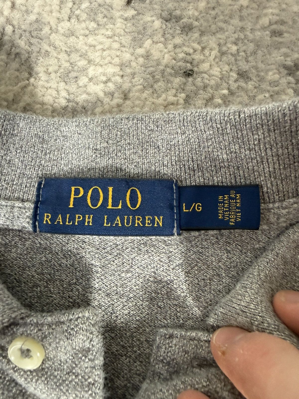 Polo Ralph Lauren Vintage Polo Ralph Lauren Gray Long Sleeve Polo Shirt Size US L / EU 52-54 / 3 - 4 Thumbnail