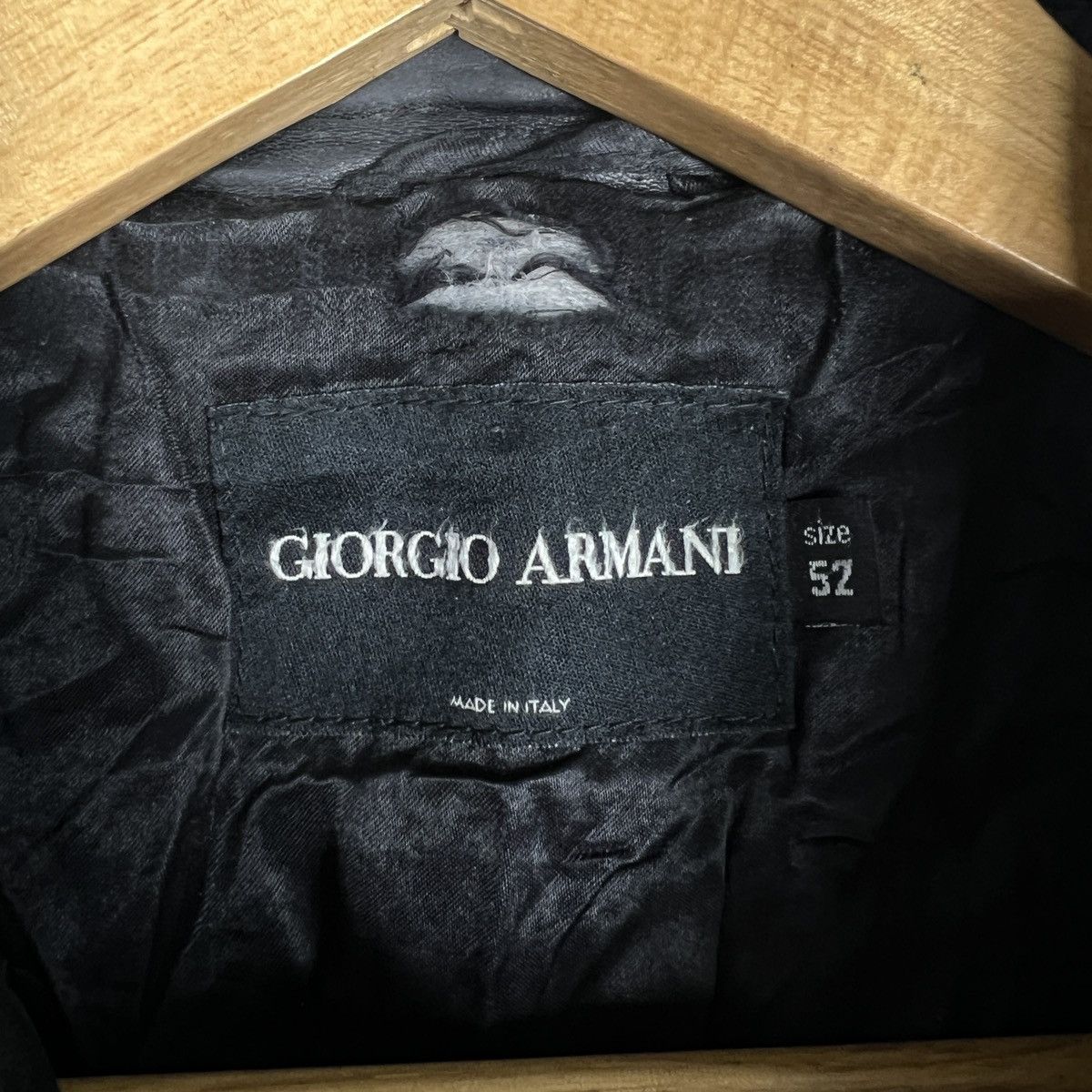 Giorgio Armani Vintage Giorgio Armani Leather Snap Button Jacket Size US L / EU 52-54 / 3 - 18 Thumbnail