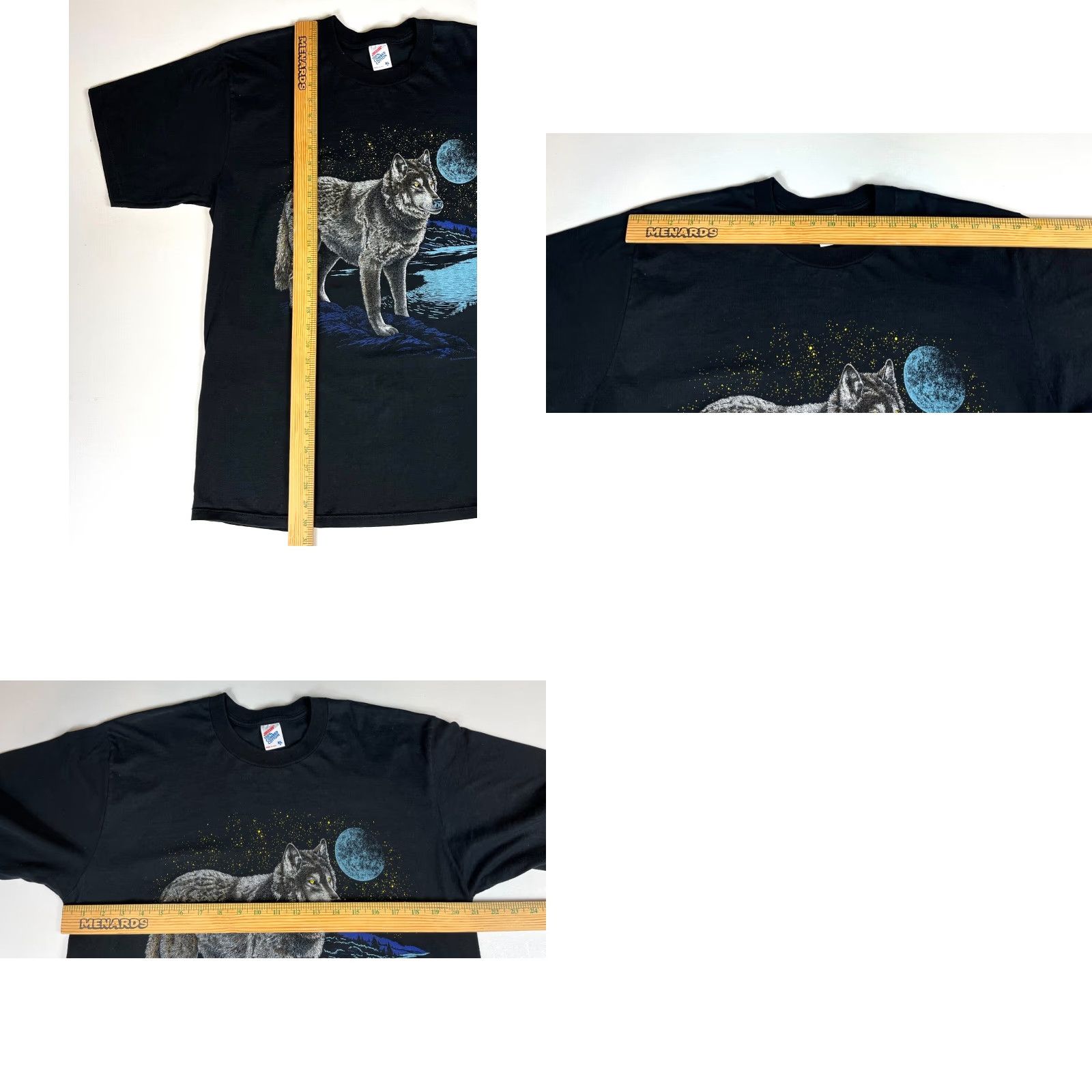 Jerzees VINTAGE Jerzees Wolf T-Shirt Men XL Black 90s Say It Wild USA Made in USA 100% Cotton Size US XL / EU 56 / 4 - 8 Thumbnail