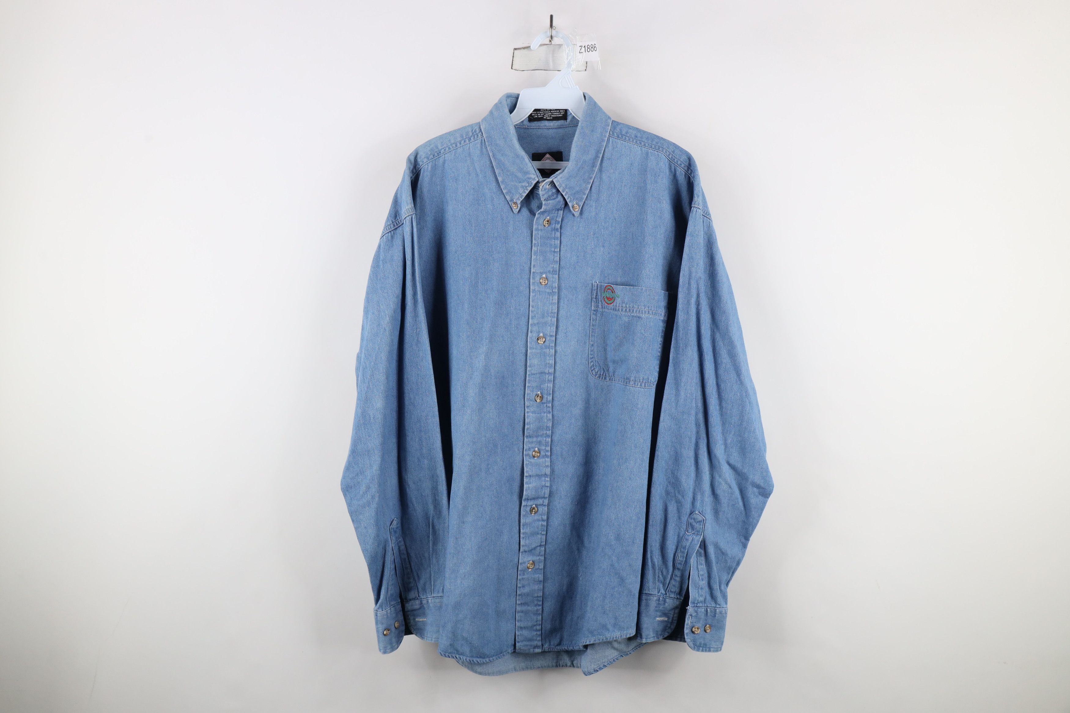 Vintage Vintage 90s Tabasco Hot Sauce Denim Jean Button Down Shirt Size US XL / EU 56 / 4 - 1 Thumbnail