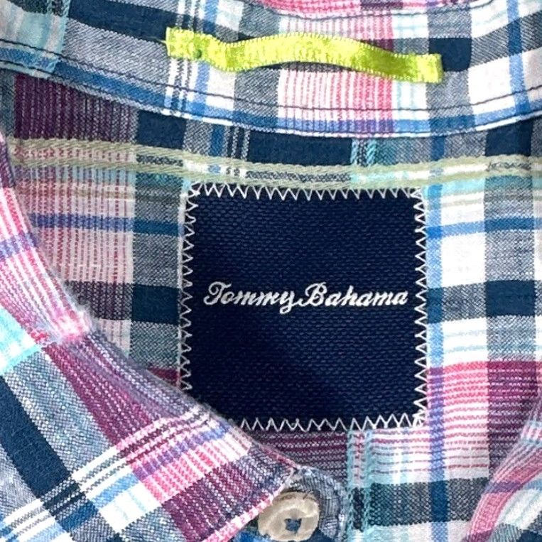 Tommy Bahama Tommy Bahama Linen Shirt Blue Pink Plaid Long Sleeve Adult XL Button-Up Mens Size US XL / EU 56 / 4 - 4 Thumbnail