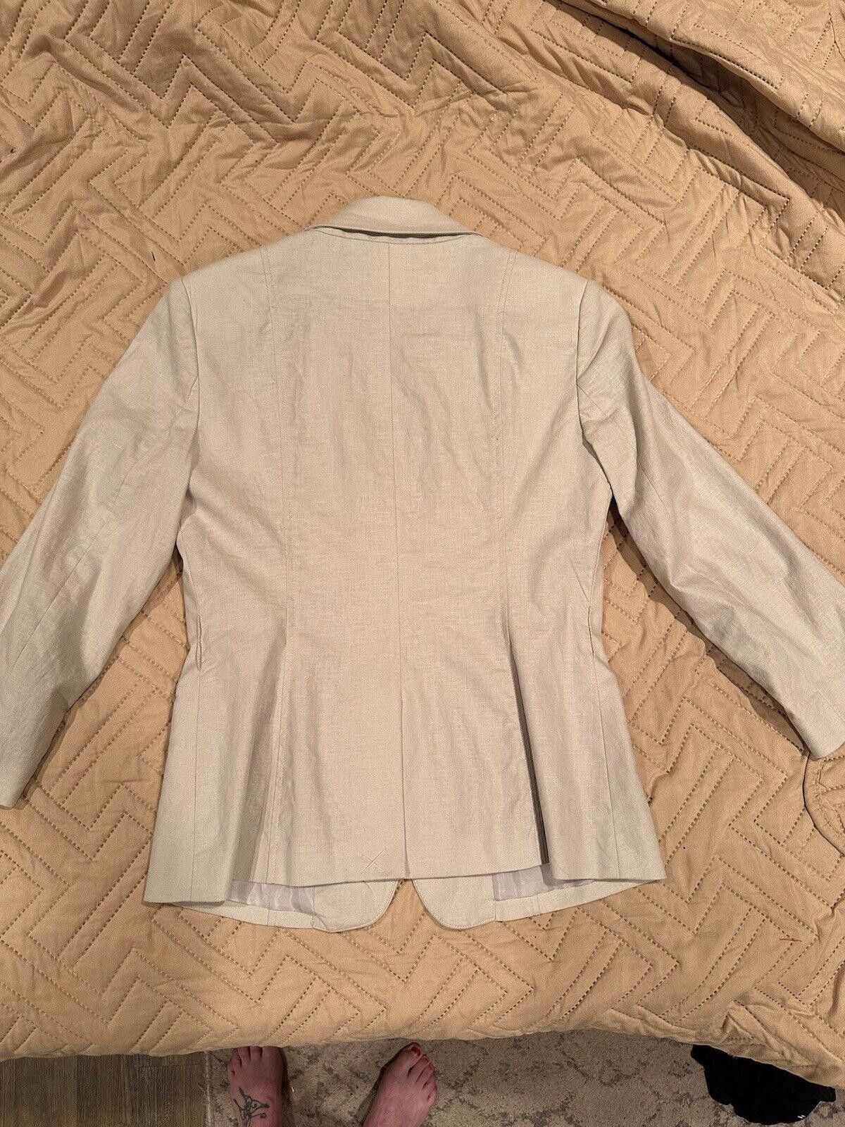 Designer Liz Claiborne Collection Cream Blazer Size 4 Women Nwt Size XL / US 12-14 / IT 48-50 - 2 Thumbnail
