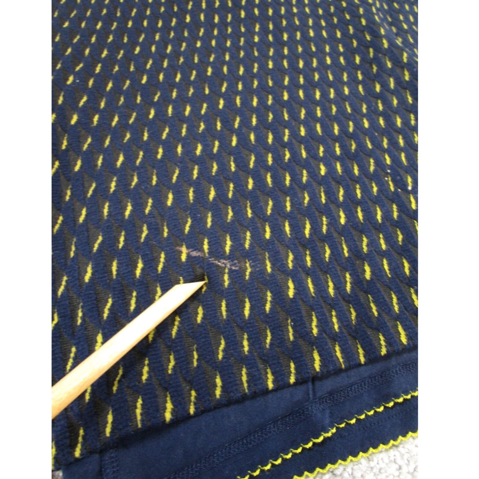 Anthropologie Maeve By Anthropologie Womens Skirt Navy Blue Yellow 14 Straight Size 36" / US 14 / IT 50 - 2 Thumbnail