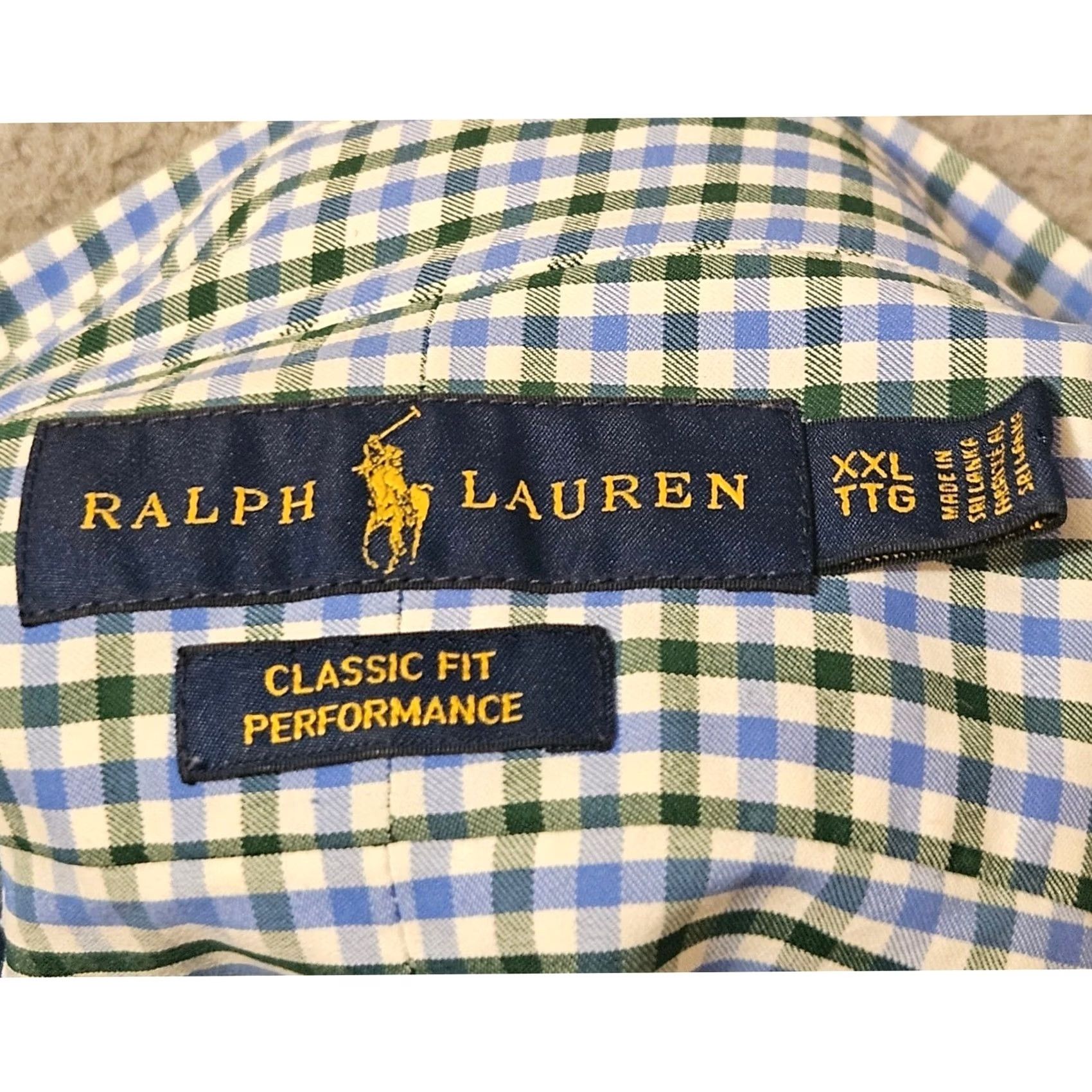 Ralph Lauren Ralph Lauren Performance Long Sleeve Shirt Mens 2XL Blue Classic Fit Gingham Check Size US XXL / EU 58 / 5 - 4 Thumbnail