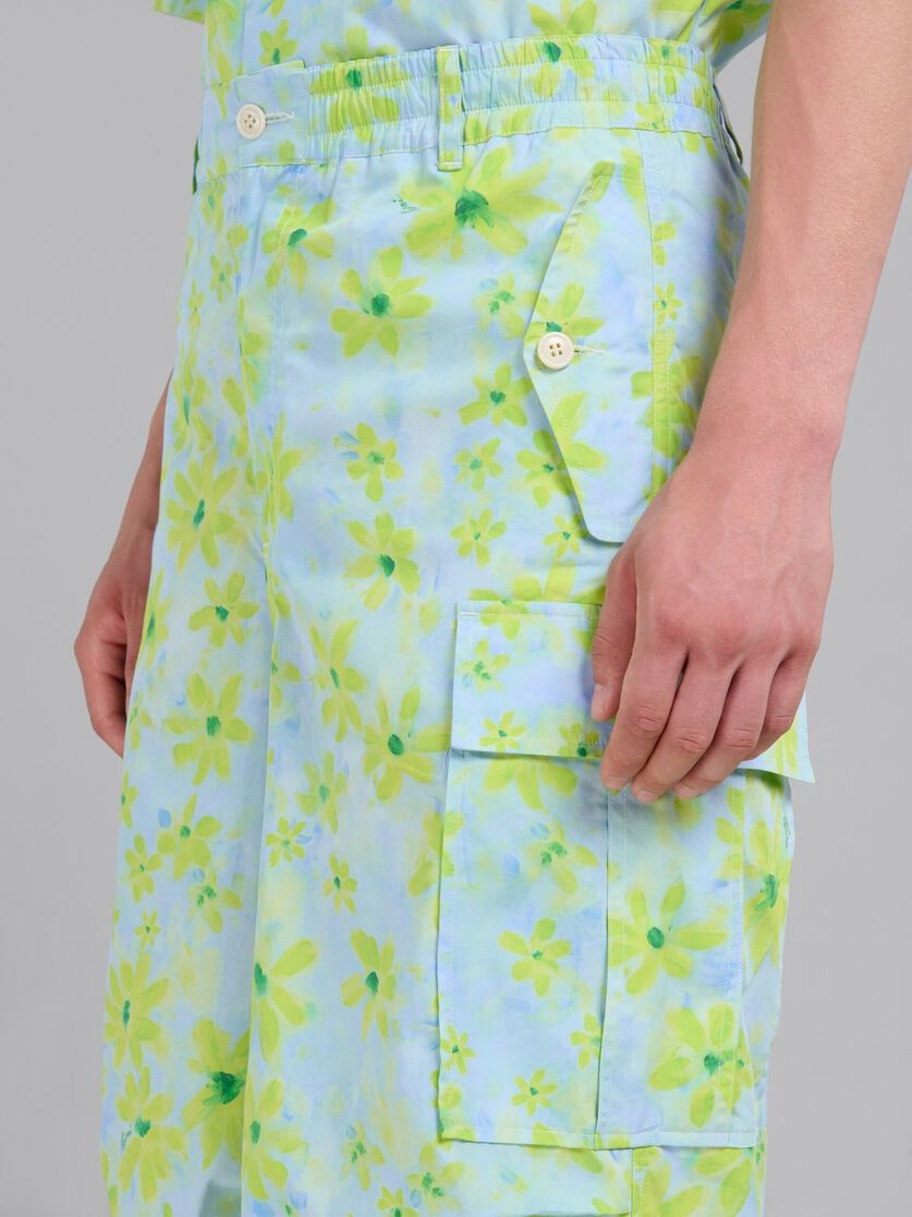 Marni o1w1db10125 Poplin Cargo Pants in Green/Blue Size US 34 / EU 50 - 5 Thumbnail