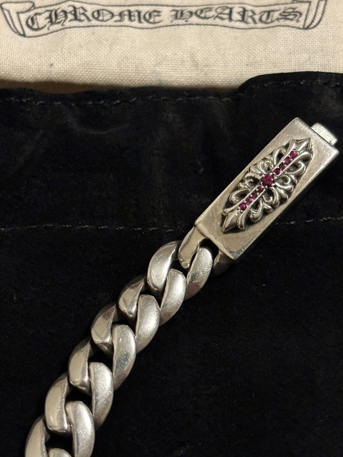 Chrome Hearts Pink Sapphire Baby ID Floral Bracelet Size ONE SIZE - 1 Thumbnail