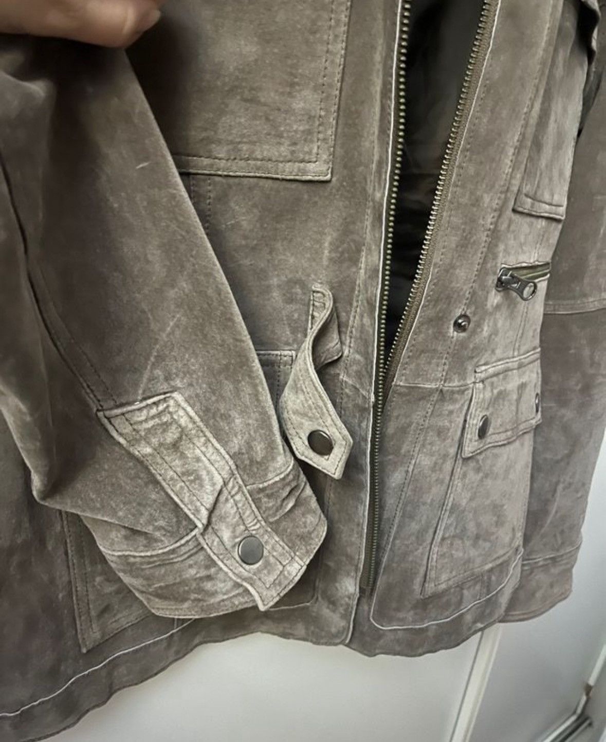 Other Vintage Suede Leather Jacket – Size M – Pockets –Zip Closure Size M / US 6-8 / IT 42-44 - 6 Thumbnail