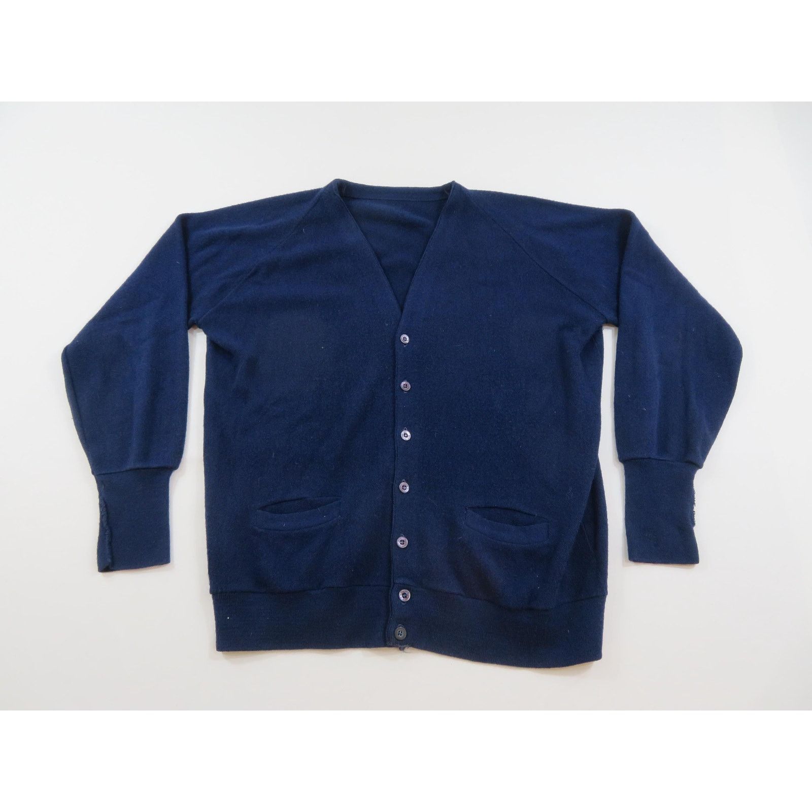 Other Golf Cardigan Sweater Dark Blue Button Up V-Neck 2XL? 1970s Size US XXL / EU 58 / 5 - 1 Thumbnail