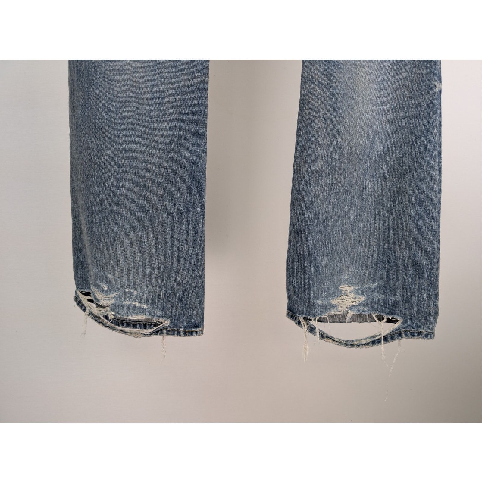 Balenciaga o1rshd1 Unisex Organic Selvedge Denim Flared Pants in Blue Size US 30 / EU 46 - 11 Thumbnail
