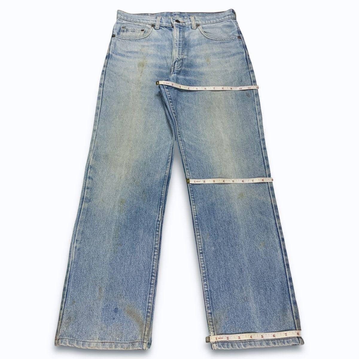 Levi's Vintage 90s Levis 515 Stained Light Wash Baggy Jeans 31x29 Size US 31 - 10 Thumbnail