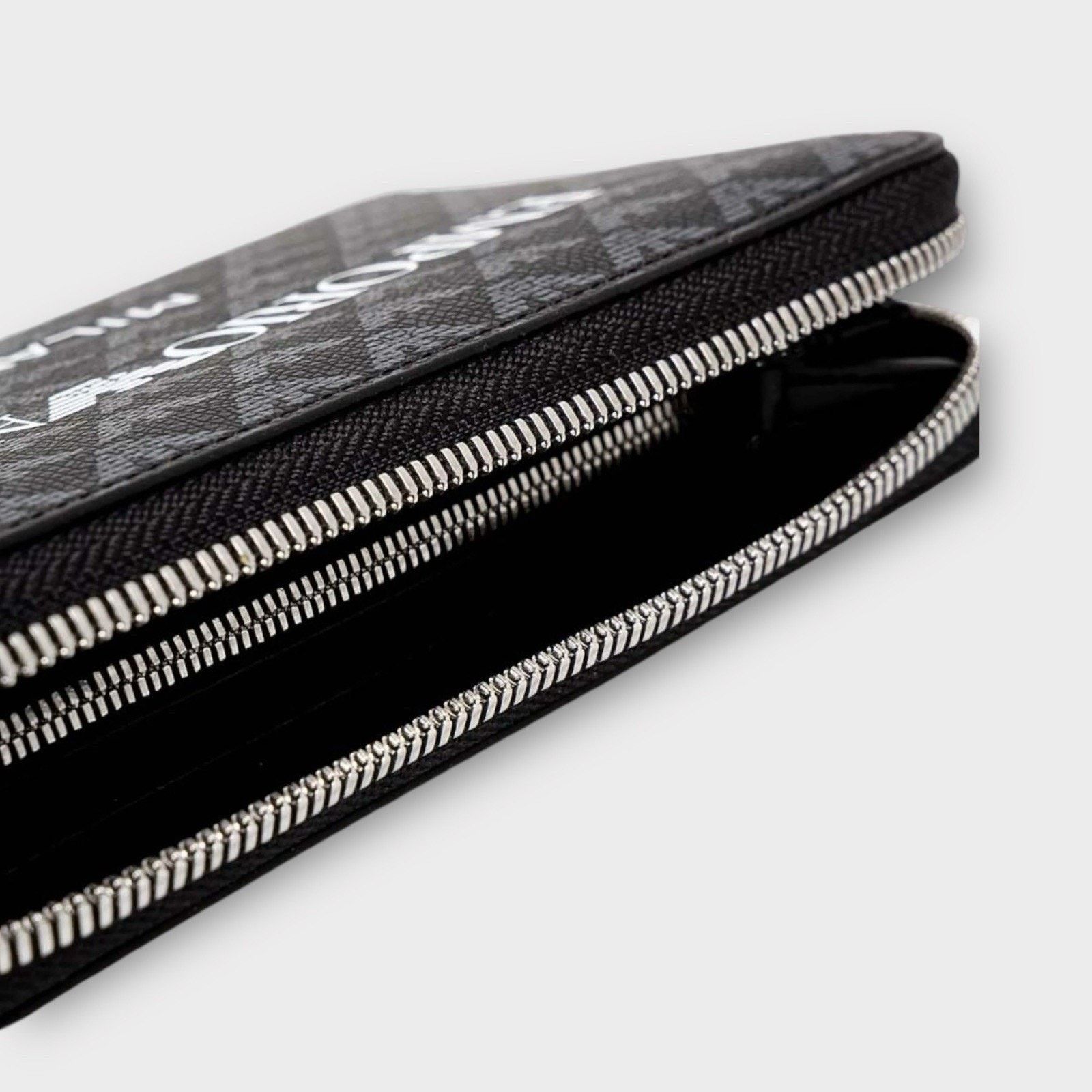 Emporio Armani Monogram zipper long wallet black New With Box Size ONE SIZE - 3 Thumbnail