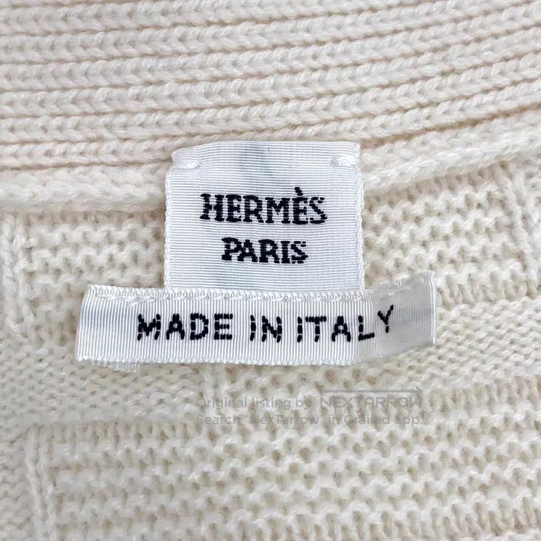 Hermes Hermes Beige textured knit mohair V-neck single-breasted l Size XS / US 0-2 / IT 36-38 - 5 Thumbnail