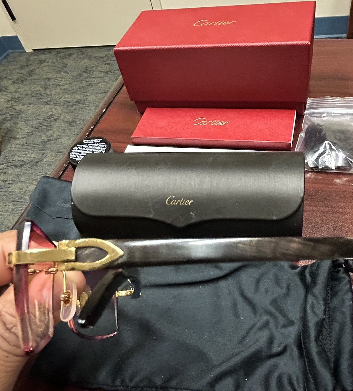 Cartier Cartier Buffalo Horn C Décor Sunglasses – Rare Buffs Size ONE SIZE - 8 Thumbnail