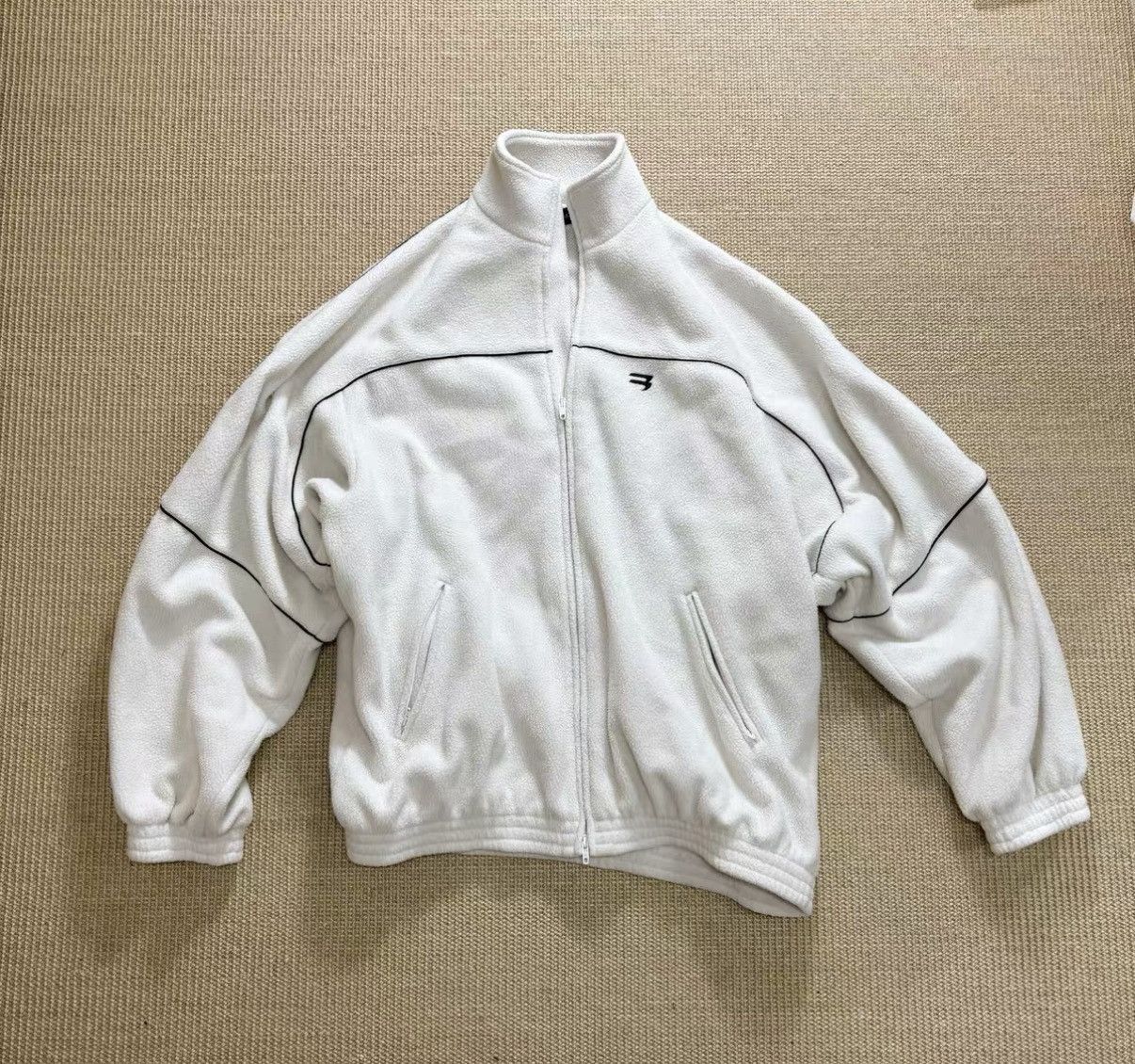 Balenciaga White Zip-Up Light Jacket with Contrast Stitching Size US M / EU 48-50 / 2 - 1 Thumbnail