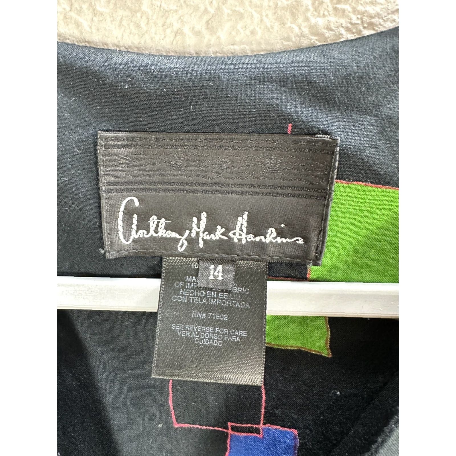 Vintage VINTAGE Anthony Mark Hankins Blouse Shirt Womens Black Abstract Sz 14 Size XL / US 12-14 / IT 48-50 - 3 Thumbnail