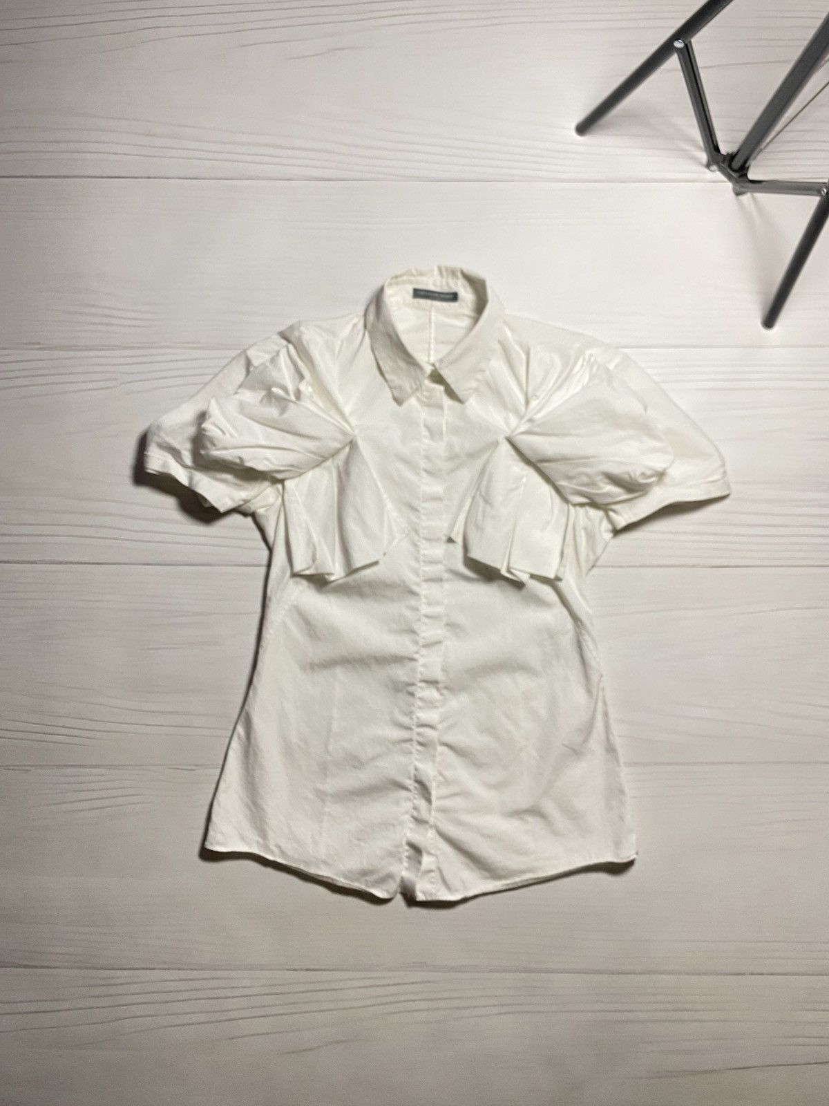 Alexander McQueen Alexander McQueen AW14 White Cotton Bows Side-Tie Shirt Size S / US 4 / IT 40 - 1 Thumbnail
