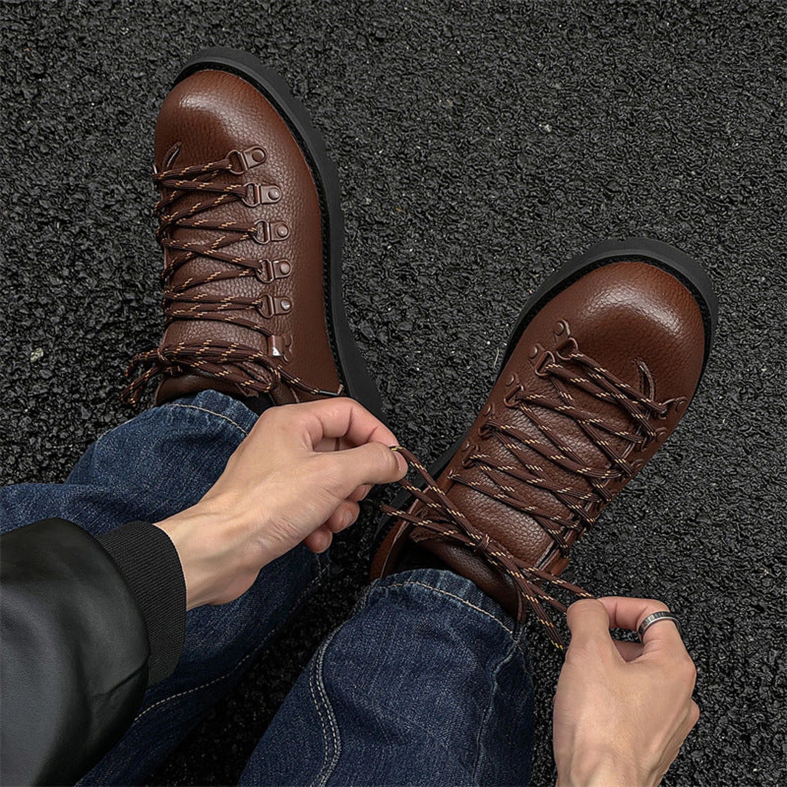 Leather Thick-Sole Retro Leather Oxford | Leather Shoe Size US 7 / EU 40 - 5 Thumbnail