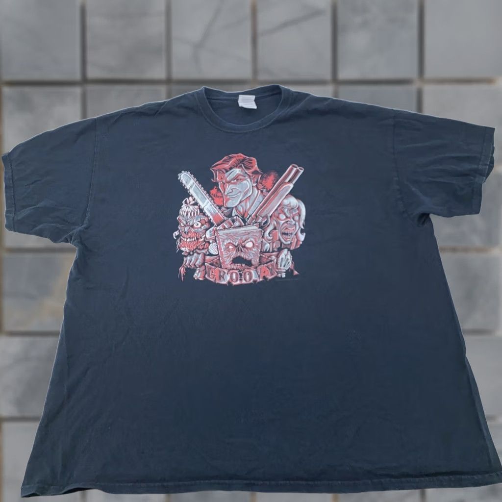 Gildan Evil Dead Horror Shirt Mens 2XL Black Graphic Chainsaw Ash Campbell Movie Groovy Size US XXL / EU 58 / 5 - 1 Thumbnail