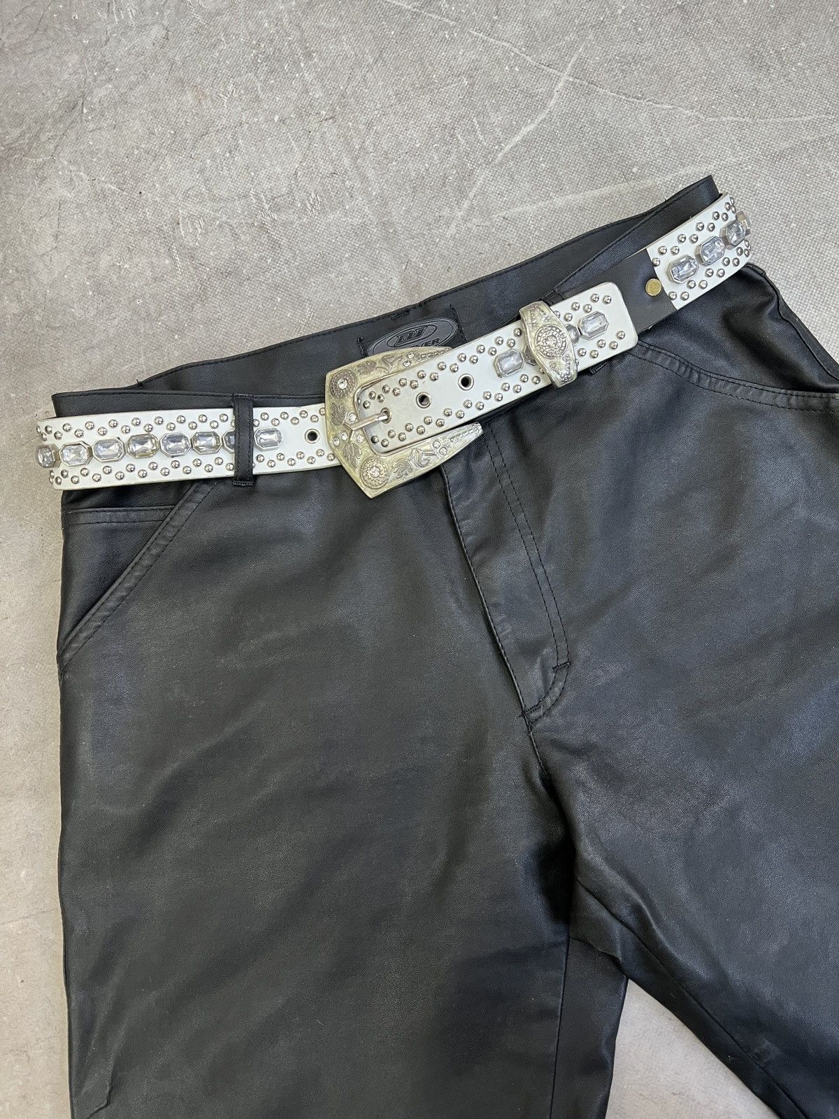 B.B. Simon Hysteric glamour style leather rhinestones leather belt y2k Size ONE SIZE - 1 Thumbnail