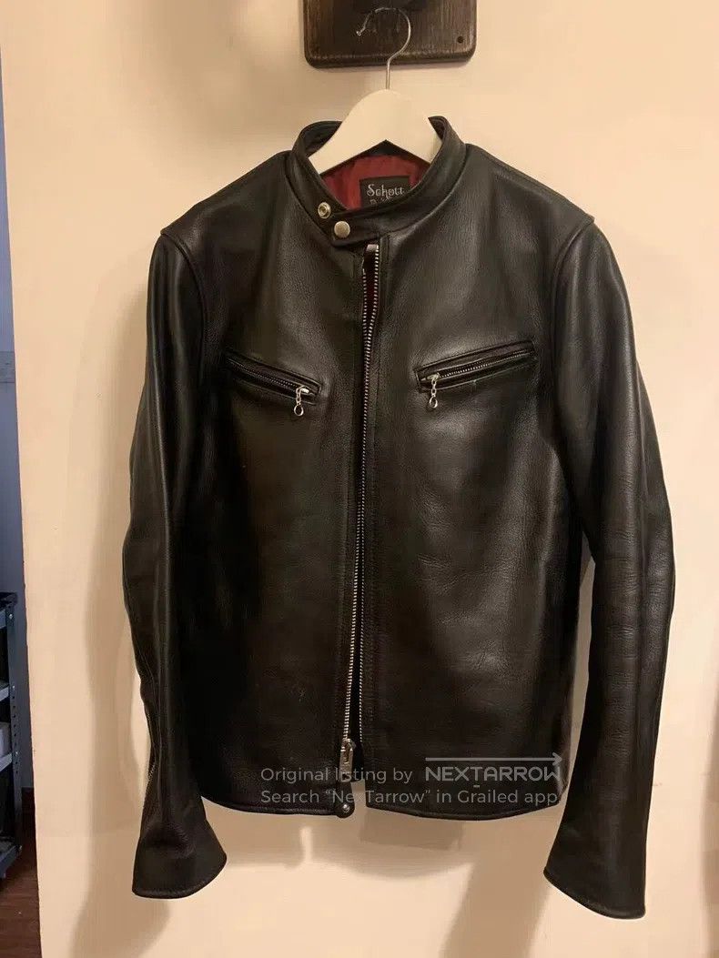 Schott Schott Retro stand-up collar motorcycle leather jacket Size US M / EU 48-50 / 2 - 2 Thumbnail